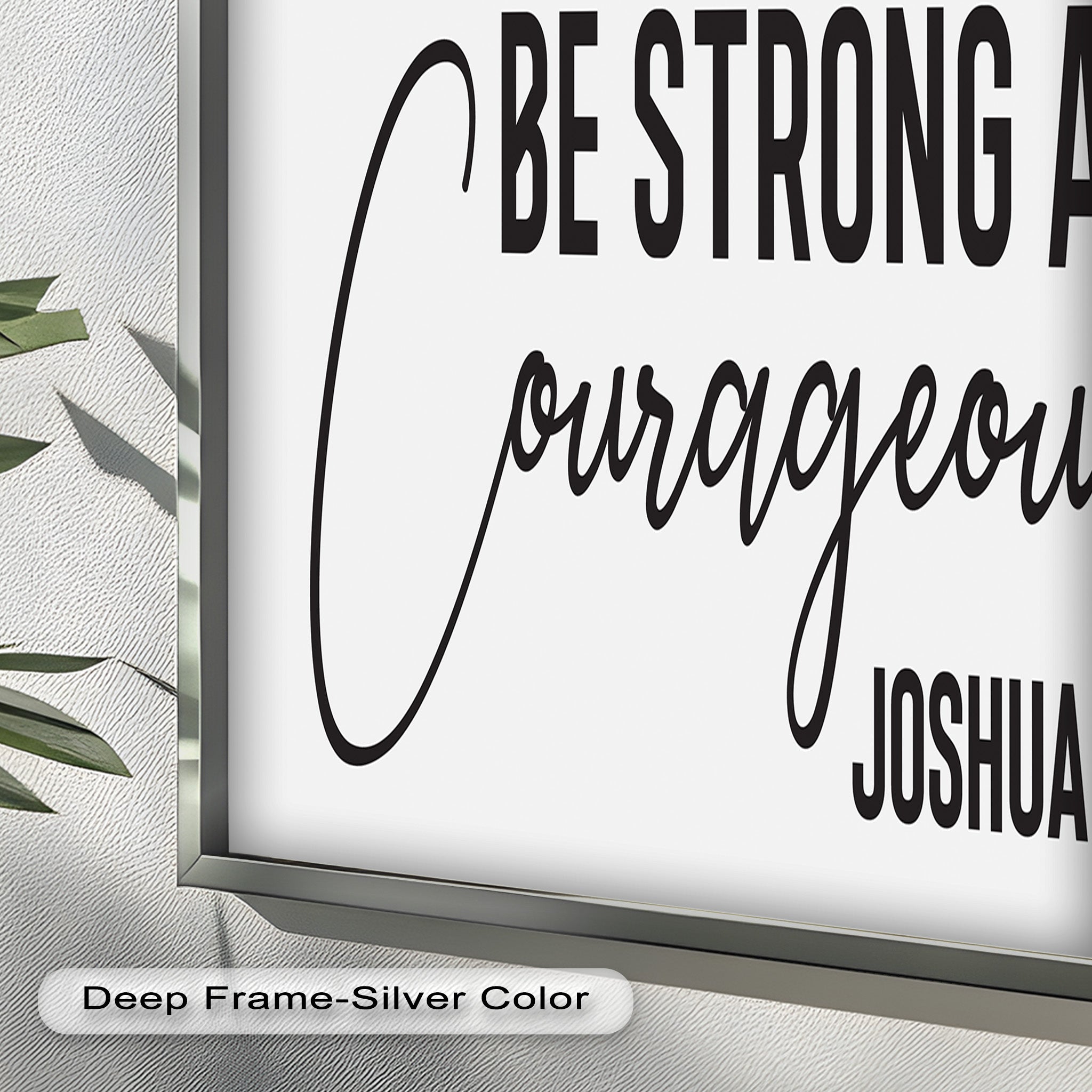 Be Strong and Courageous - Joshua 1:9 Bible Verse Oil Painting Wall Art - Inspirational Christian Home Decor for Living Room, Bedroom & Office
