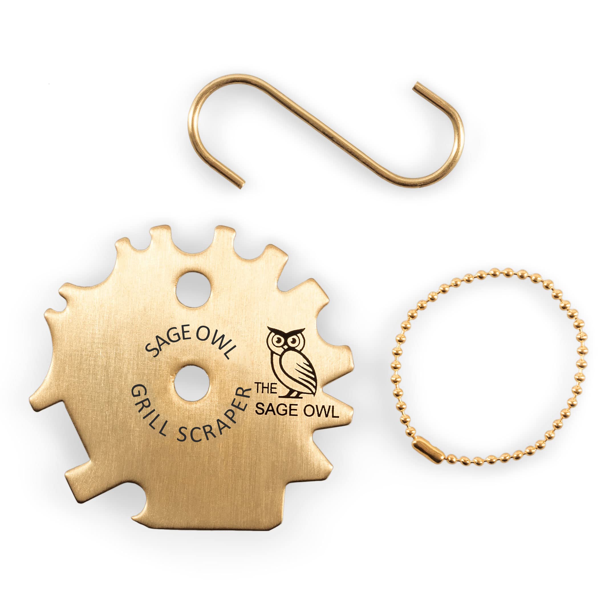Premium Bristle-Free Brass BBQ Grill Scraper with 21.5