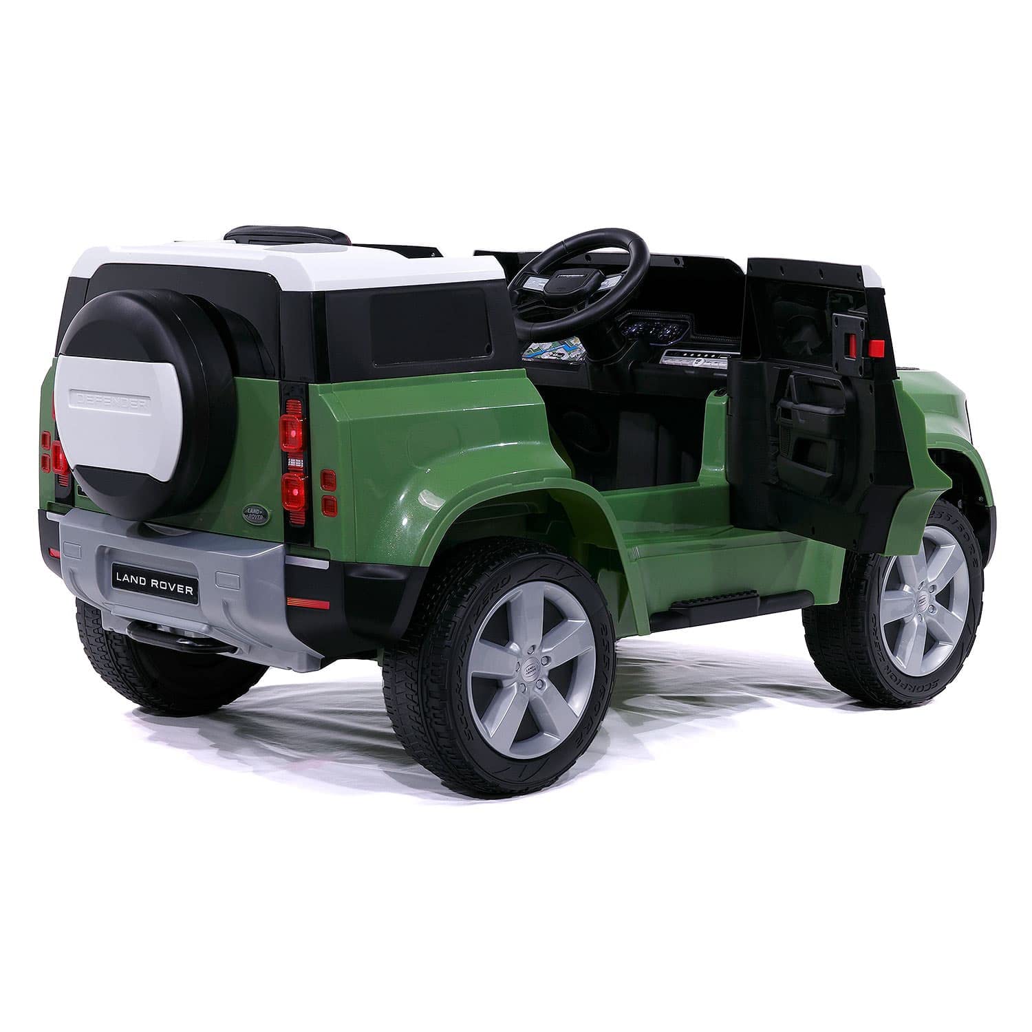 Moderno Kids Land Rover Defender 12V Electric Ride-On Car with Parental Remote Control, MP3/USB Music Player, Leather Seat & LED Lights - Perfect for Outdoor Play, Birthday Gifts & Toddler Adventures
