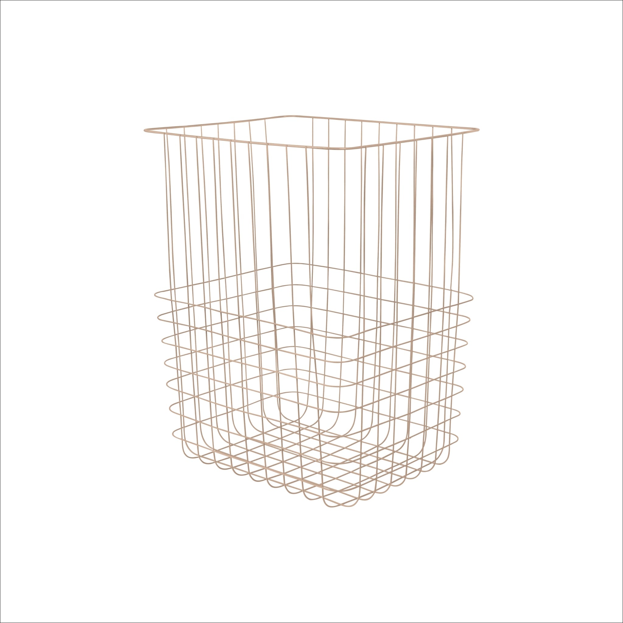 METTE DITMER Large Laundry Basket with Canvas Bag - 50cm Tall, Sand Color | Perfect for Bedroom, Bathroom & Laundry Room Organization