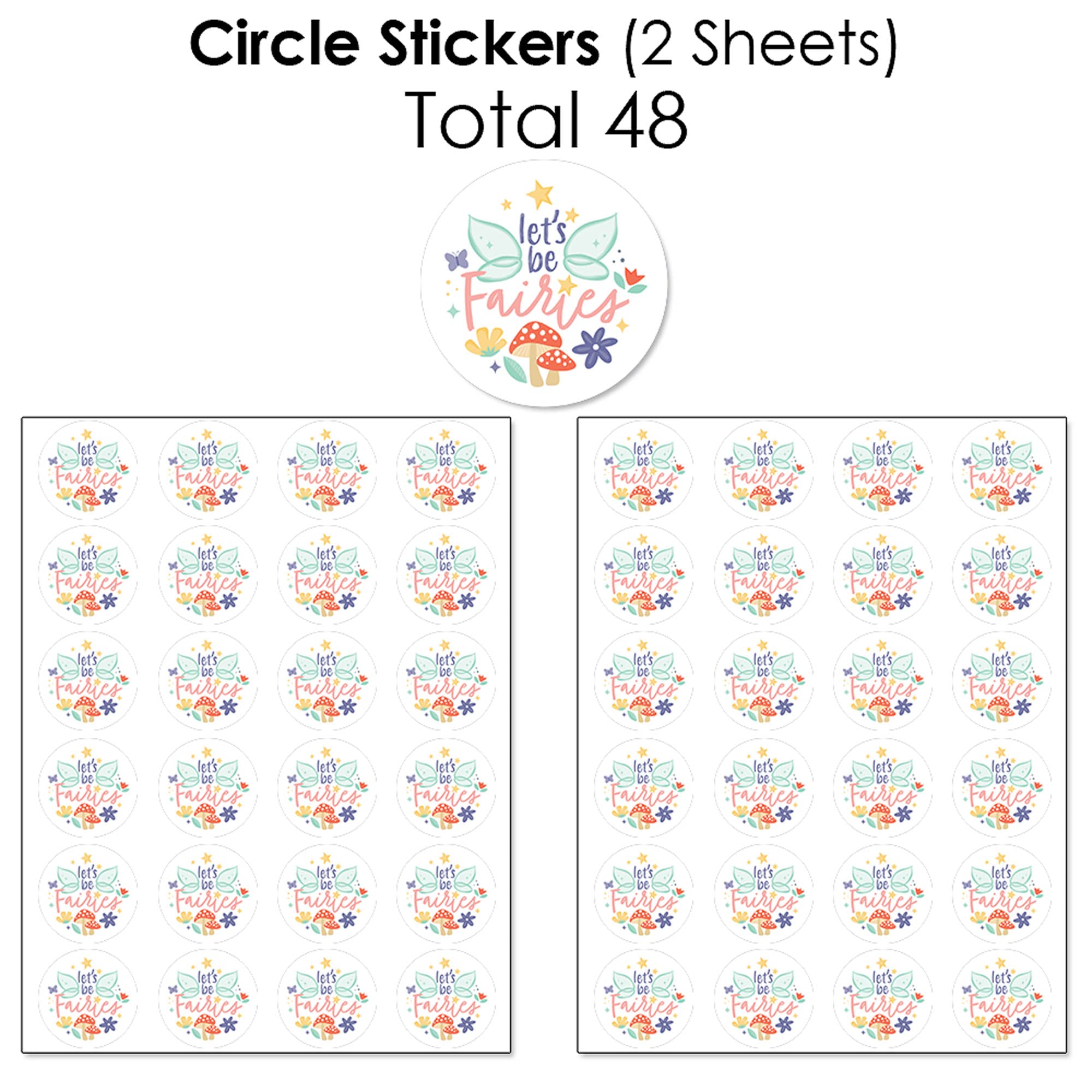 Big Dot of Happiness Let’s Be Fairies - 304-Piece Fairy Garden Party Kit with Mini Candy Bar Wrappers, Round Stickers & Circle Stickers - Perfect for Birthday Favors, Baby Showers & DIY Fairy-Themed Decorations