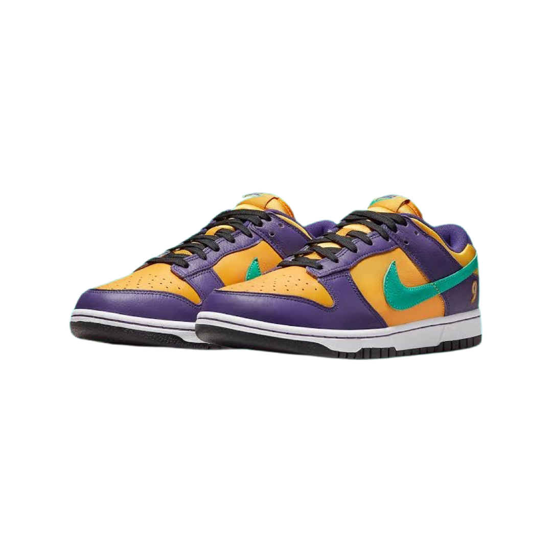 Nike Dunk Low Sneakers - Leslie Clear Emerald & Court Purple Colorway - Stylish Basketball Shoes for Men & Women - Perfect for Casual Wear, Street Fashion & Sneaker Collectors