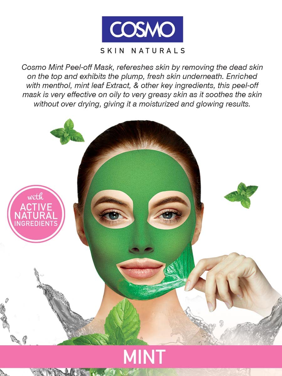 Cosmo Bath & Body Wash Facial Peel Off Mask - Mint Refresh Cool 75ml | Alcohol-Free Deep Skin Purifying | Blackhead & Whitehead Remover | Face & Body Care for Men & Women | Perfect for Spa Days & Post-Workout Refreshment