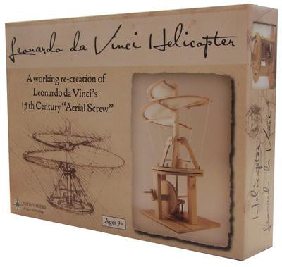 Da Vinci Helicopter Wooden Kit - DIY Flying Machine Model for Adults & Kids - STEM Educational Toy for Science Projects & Home Decor