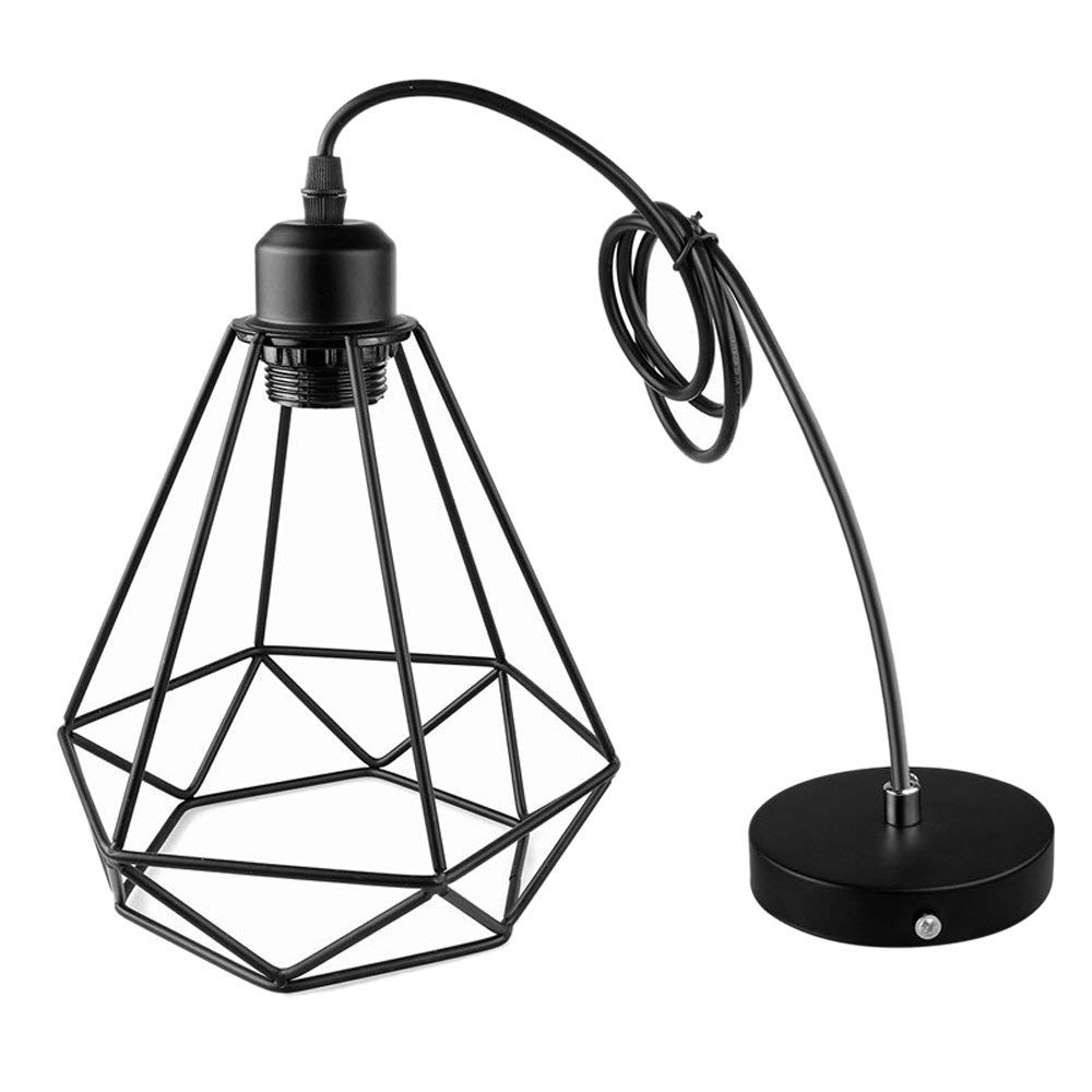 Vintage Industrial Pendant Lamp - Cage Shape E27 Hanging Chandelier Ceiling Light (Bulbs Not Included) | Perfect for Farmhouse, Loft & Retro Home Decor