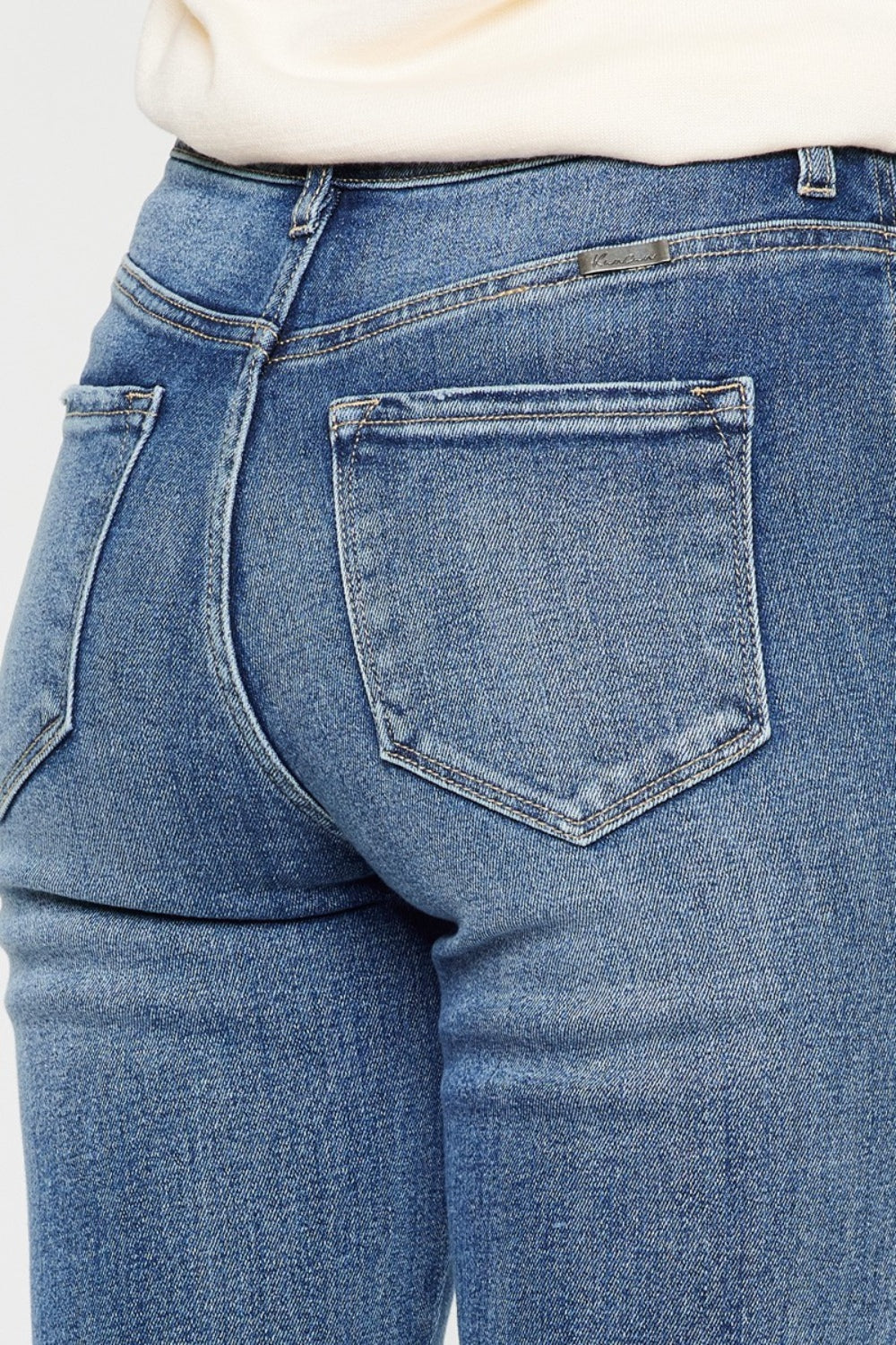 Kancan Women's High Waist Flare Jeans - Cat's Whiskers Design - Stretchy Denim Pants for Casual Wear & Night Out | Perfect for Date Night, Parties and Everyday Fashion