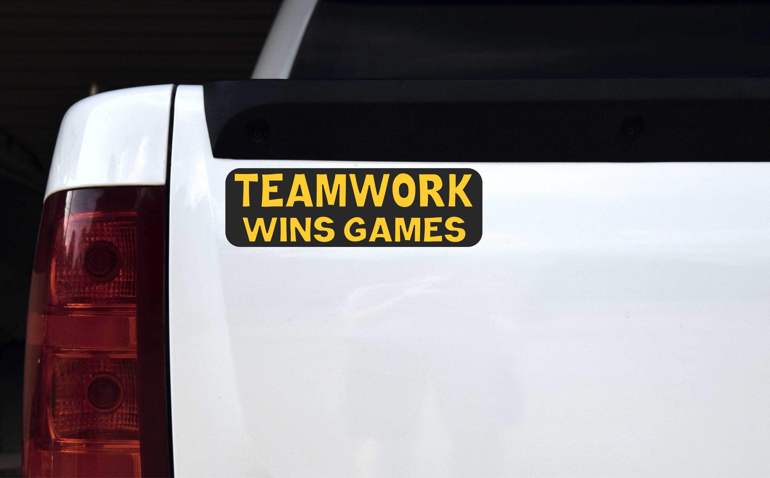 StickerTalk Teamwork Wins Games Vinyl Sticker - 10x3 Inches - Perfect for Laptops, Water Bottles, and Office Decor
