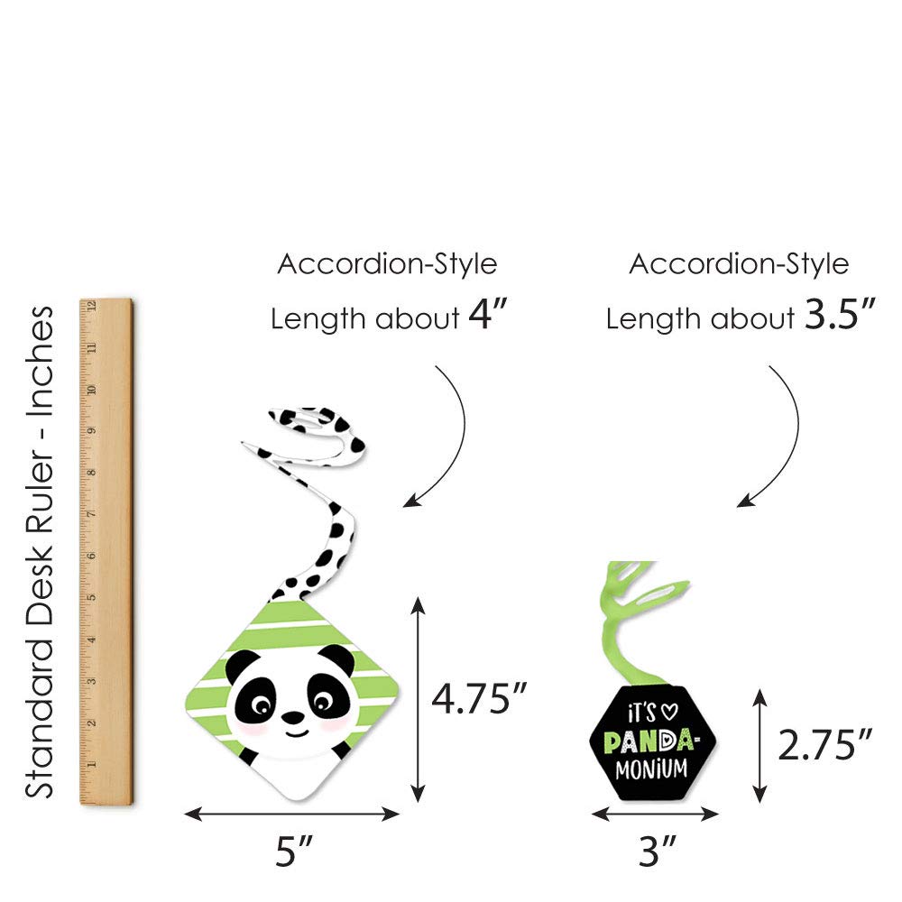 Big Dot of Happiness Party Like a Panda Bear Hanging Decorations - 40-Piece Baby Shower & Birthday Party Swirl Decor Set - Perfect for Nursery Decorations, Gender Reveals & Kids' Room Decor