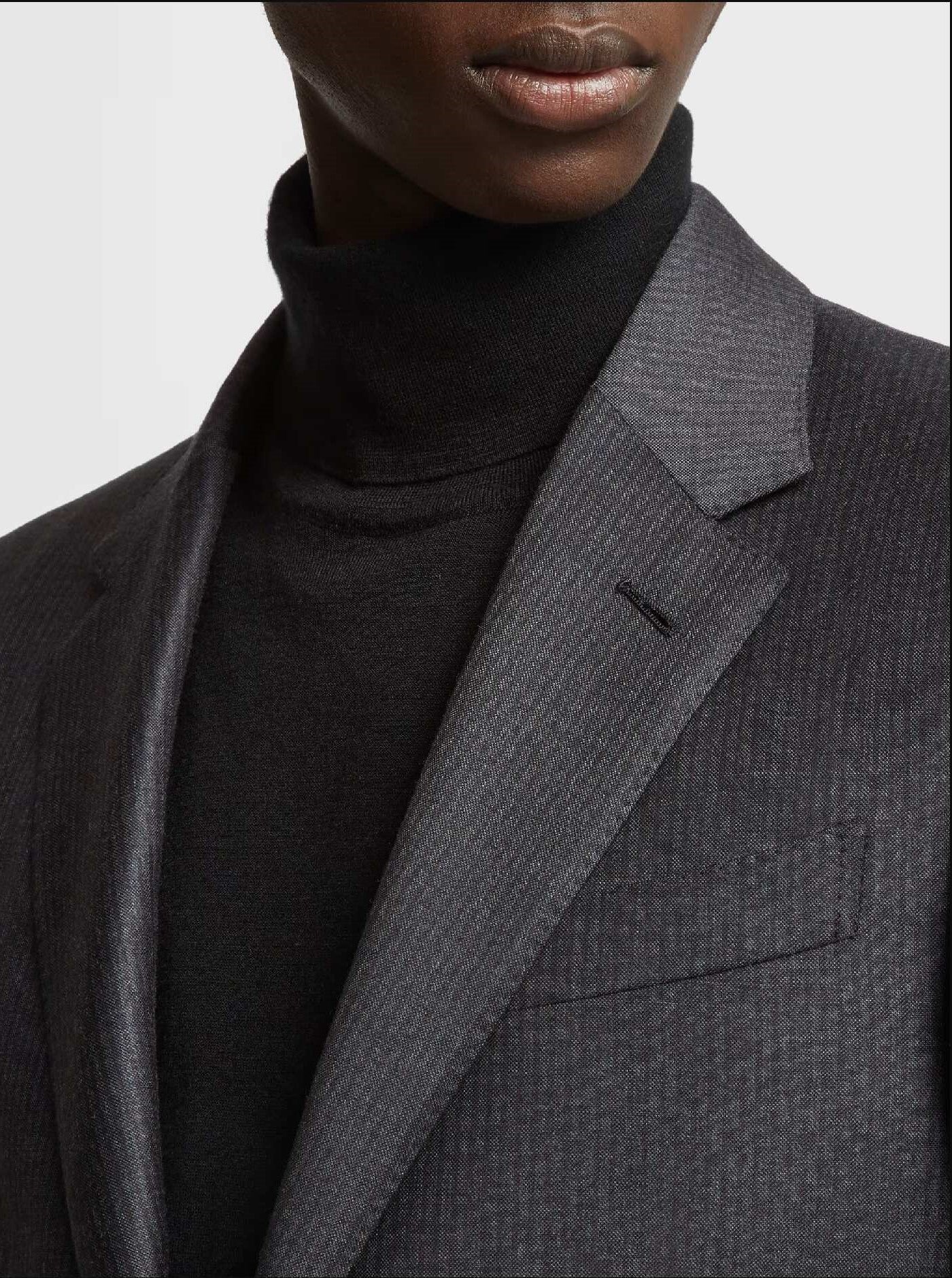 ERMENEGILDO ZEGNA Multi-Season Wool Suit for Men - Premium Grey Business Attire - Perfect for Office, Weddings & Formal Events