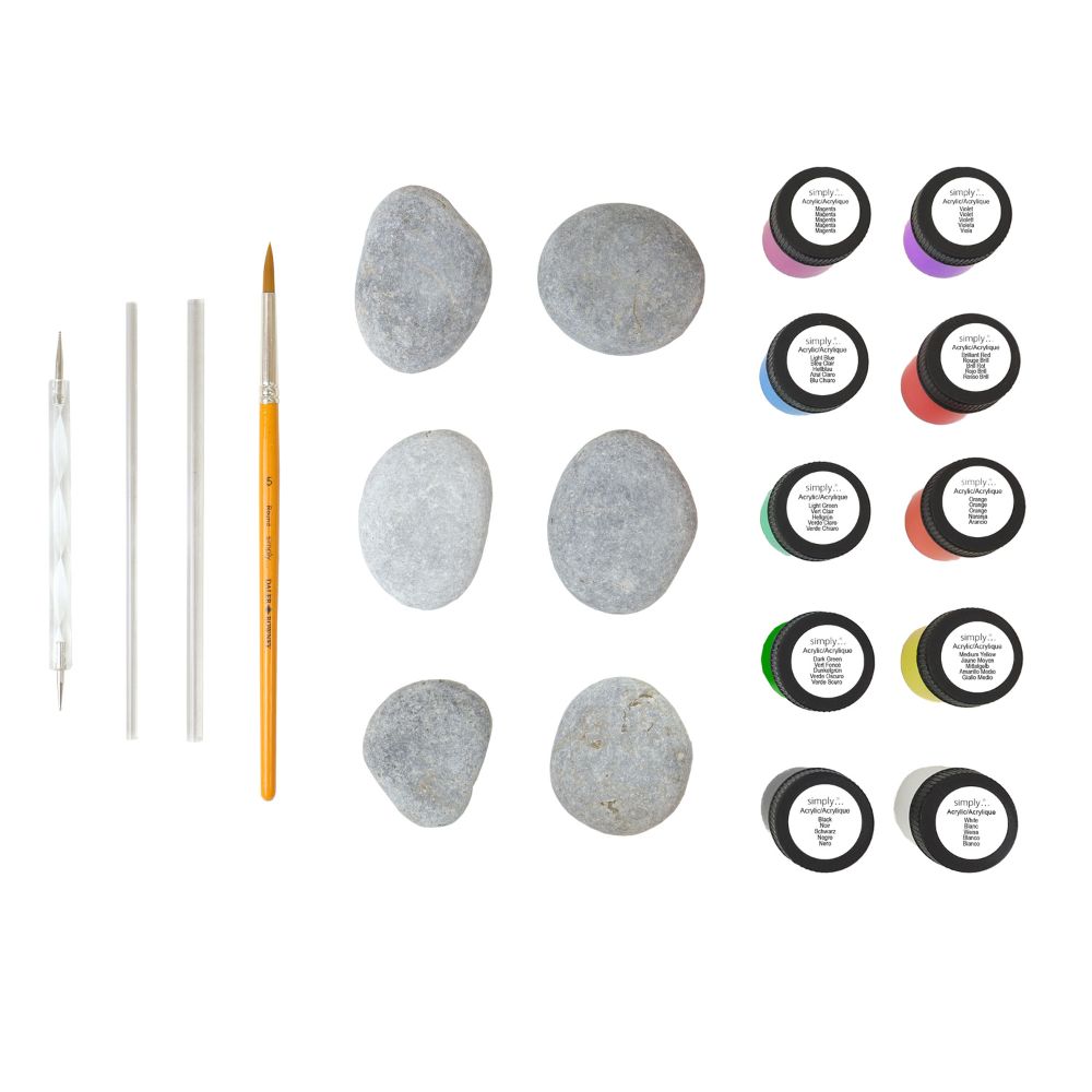 Daler Simply Rock Painting Creative Set - DIY Art Kit for Kids & Adults - Perfect for Home Decor, Gifts & Craft Projects