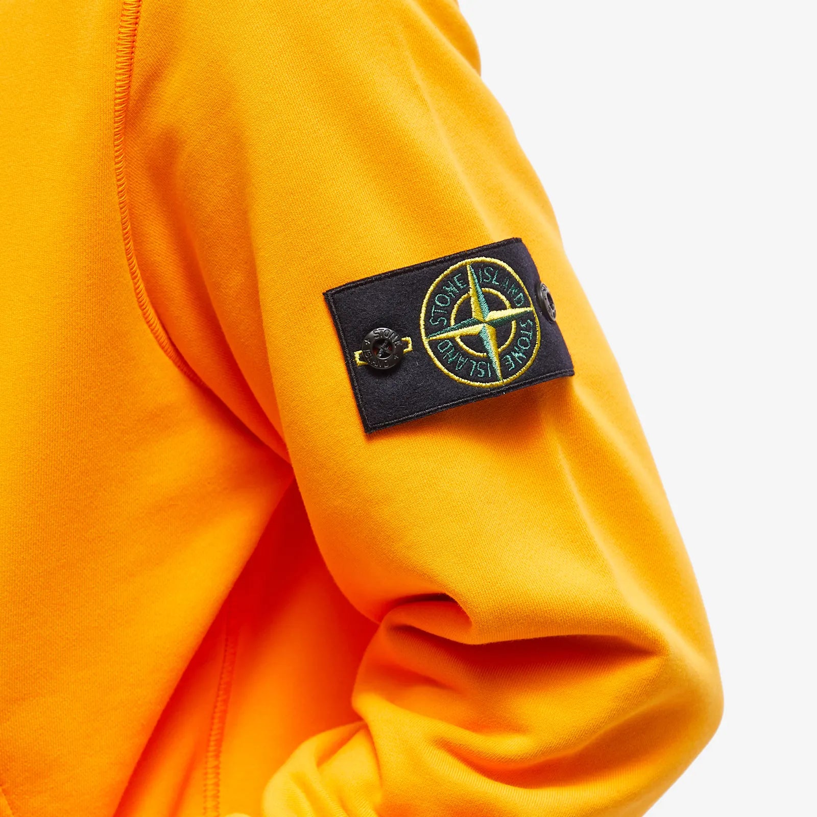 Stone Island Classic Orange Hoodie for Men - Lightweight Pullover Sweatshirt with Hood - Casual Streetwear for Outdoor & Urban Fashion