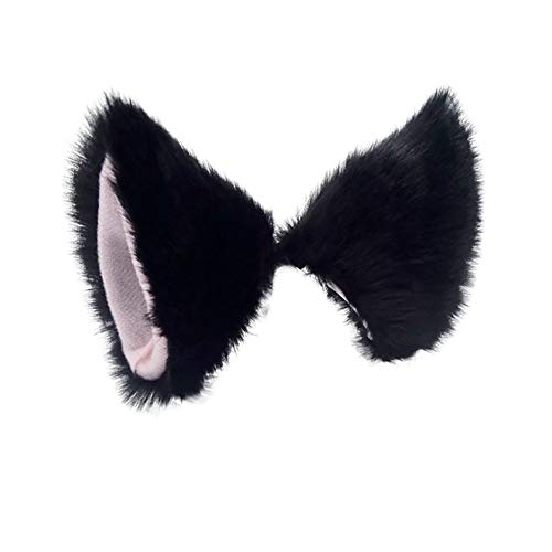 Cute Cat Ears Hair Clips - Furry Barrettes Headband for Women & Girls | Long Fur Cat Ear Headpiece for Halloween Costume, Cosplay & Party Accessories