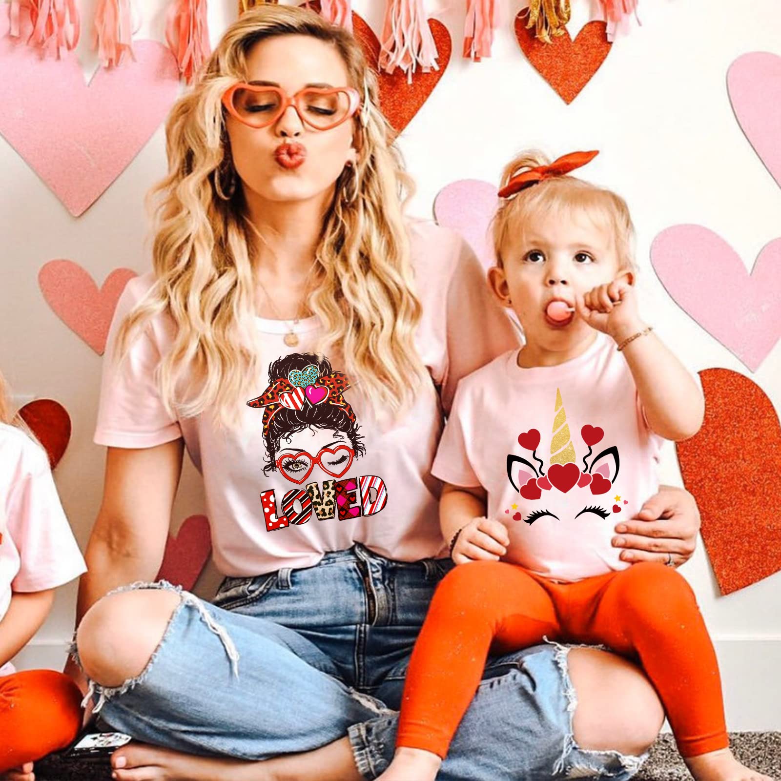 Valentine's Day Iron On Decals for Clothing - 12pcs HTV Heat Transfer Vinyl Stickers, DIY Iron On Patches for T-Shirts, Bags, Hats, Pillows - Perfect for Craft Decorations & Personalized Gifts (Red)