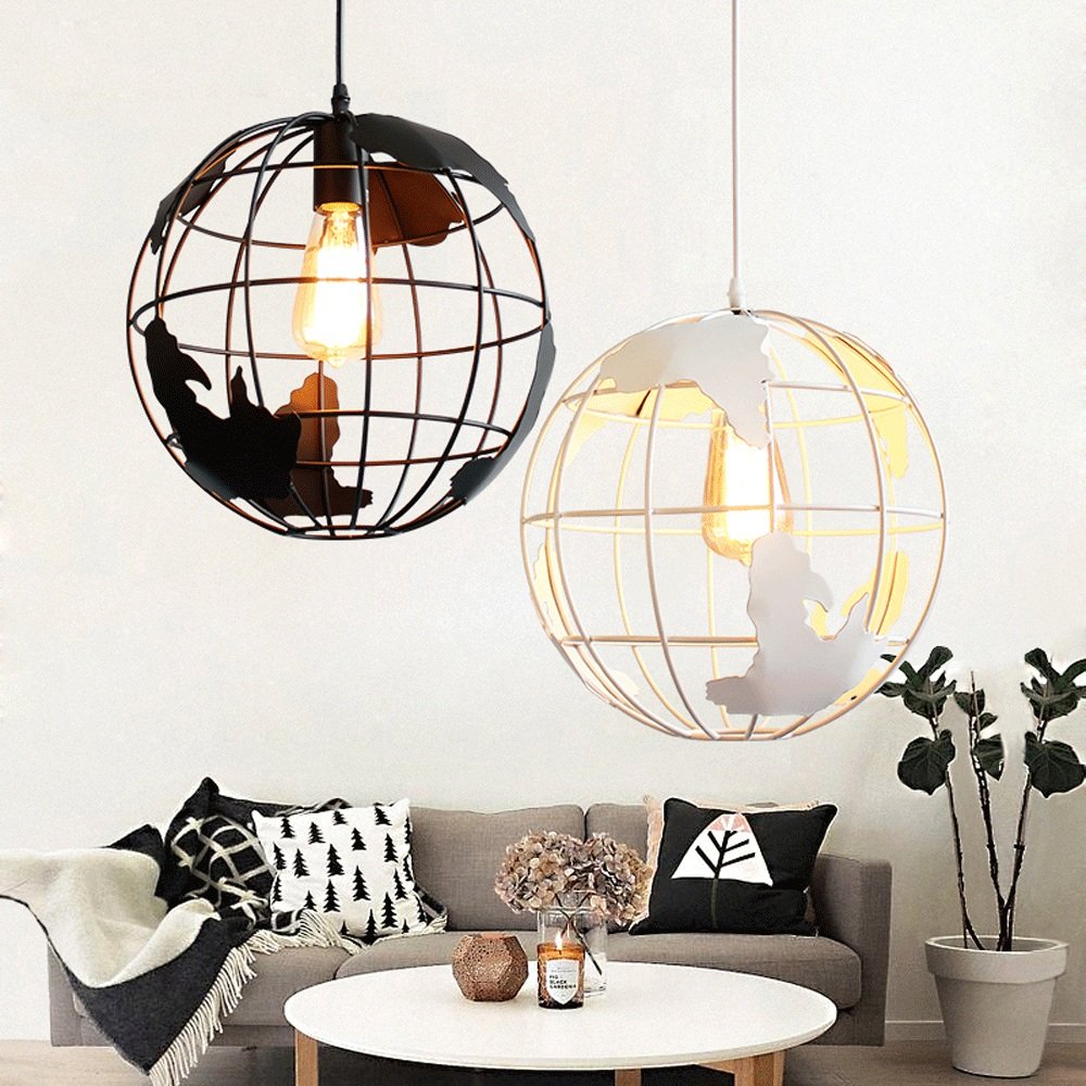 Modern Nordic LED Chandelier - Creative Earth Pendant Light with Metal Iron Design for Living Room, Bedroom & Staircase | Elegant Home Villa Ceiling Lighting Fixture | Perfect for Dining Areas, Hallways and Entryway Decor