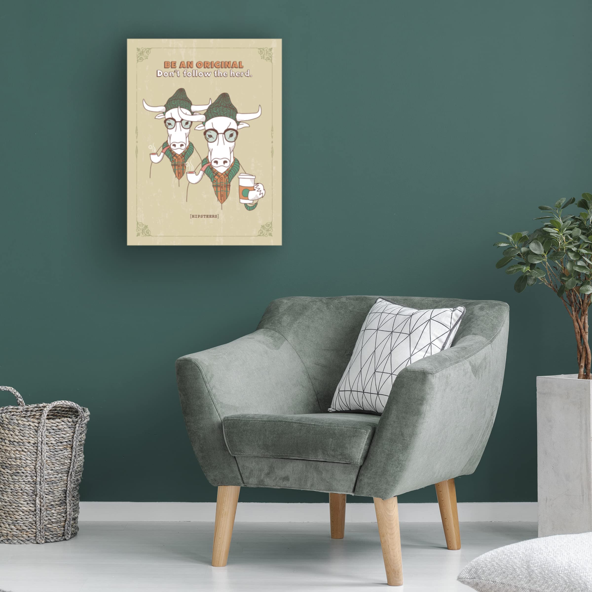 Trademark Fine Art 'Hipsteers' Canvas Wall Art by Ron Magnes - Modern Abstract Painting for Living Room, Bedroom & Office Decor