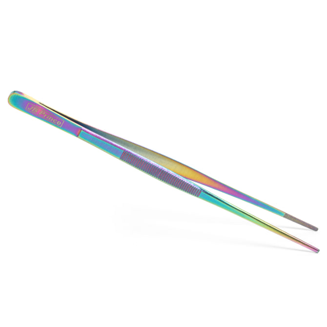 JB Prince 10 Inch Straight Tip Tweezers - Professional Stainless Steel Tweezers for Cooking, Baking, Sugar Art & Candy Making - Perfect Kitchen Tool for Chefs & Home Bakers