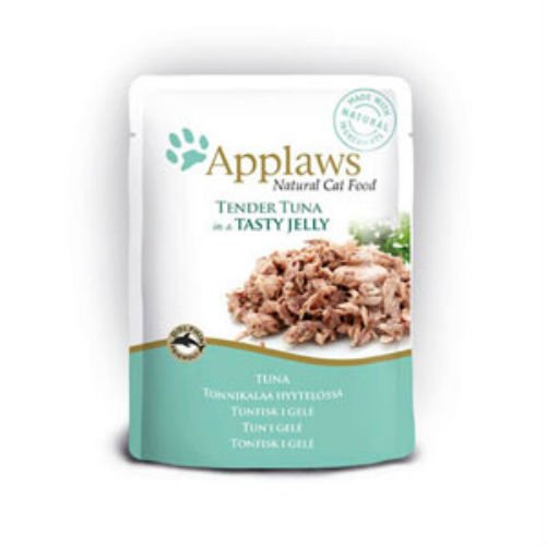 Applaws Premium Tuna Whole Meat in Jelly Cat Food Pouches - Case of 8 (70g Each) - Grain-Free Wet Cat Food for Adult & Senior Cats - Perfect for Mealtime, Travel & Treats