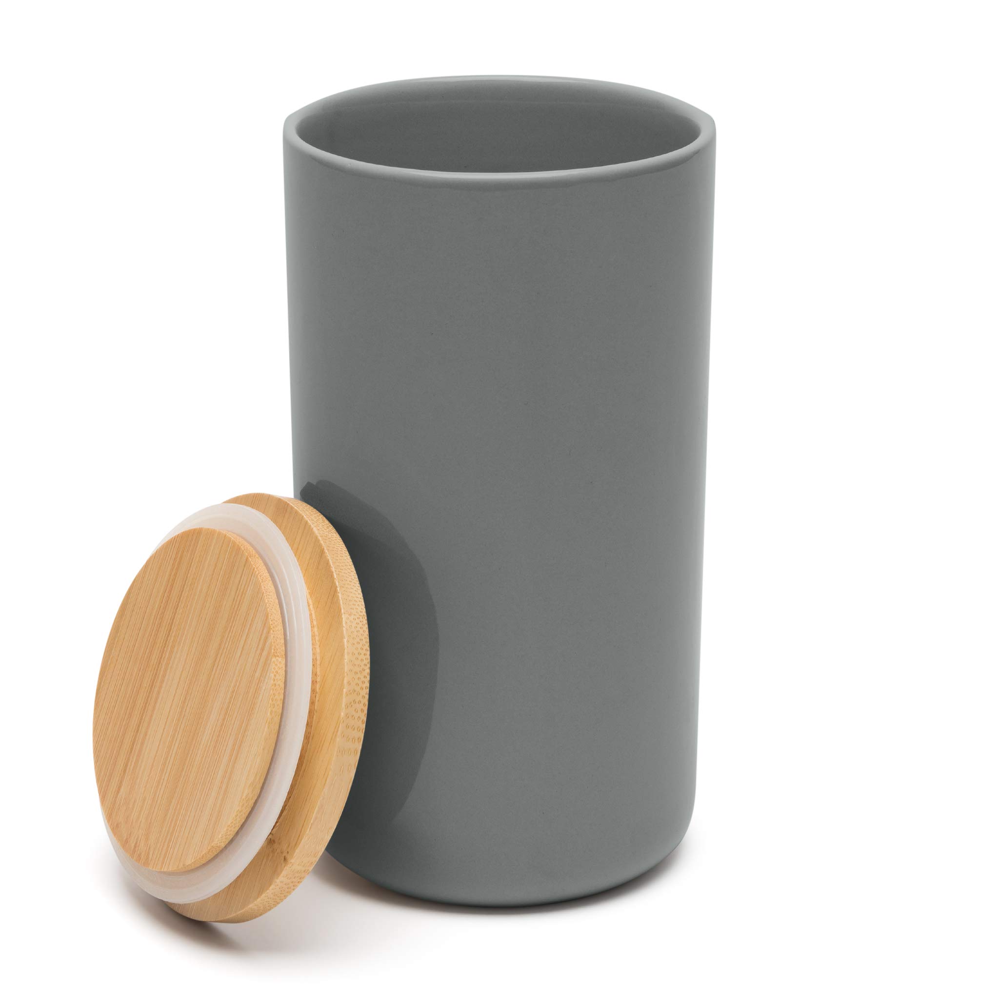 Waggo Simple Solid Ceramic Cookie Jar - Airtight Pet Treat Storage Container with Lid for Modern Kitchens | Perfect for Storing Cookies, Biscuits, Dog Treats & Kitchen Pantry Organization (Dolphin Design)