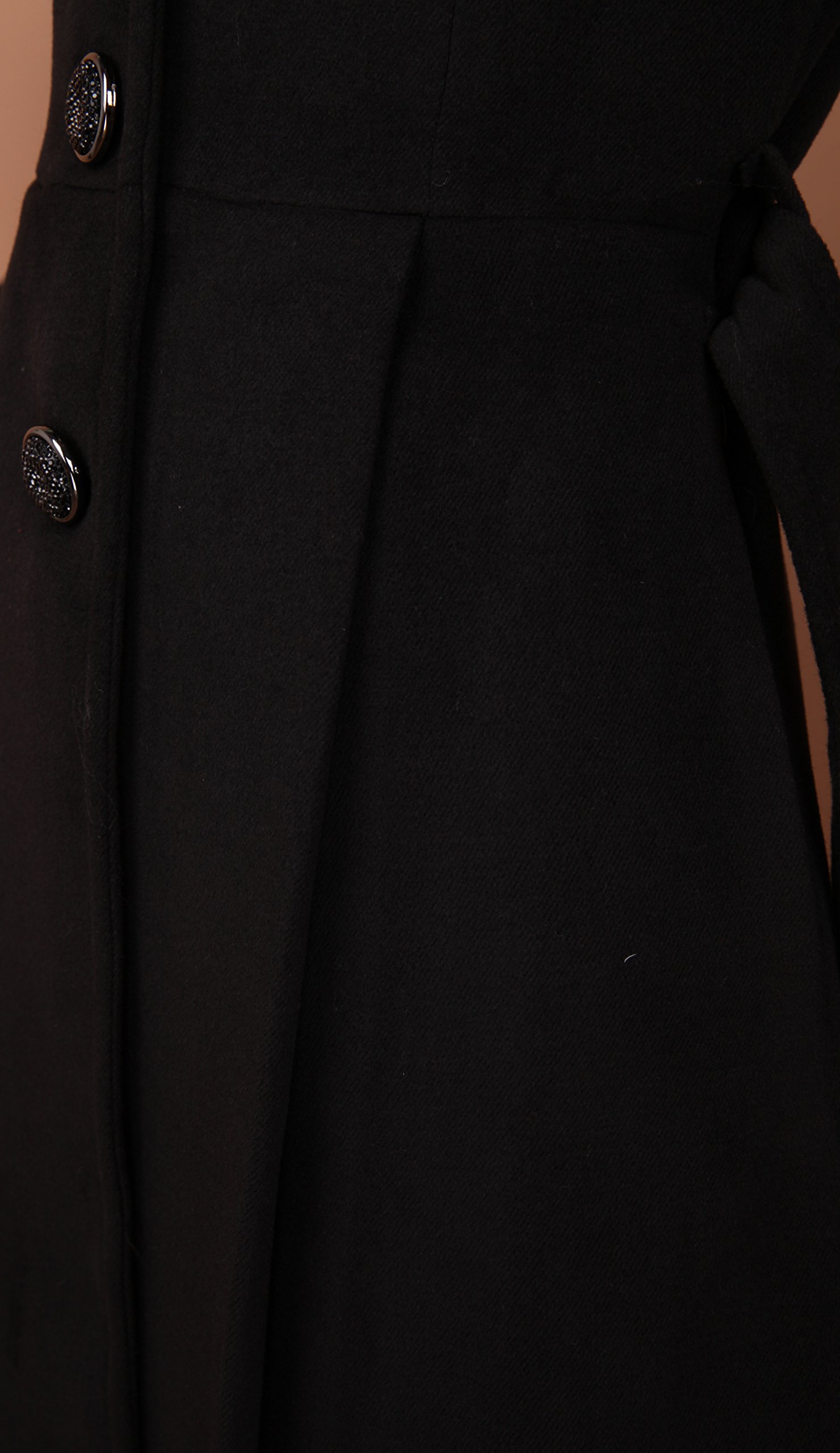 Women's Long Wool Cashmere Trench Coat with Buttons - Warm Winter Overcoat for Women - Perfect for Office, Travel & Formal Occasions