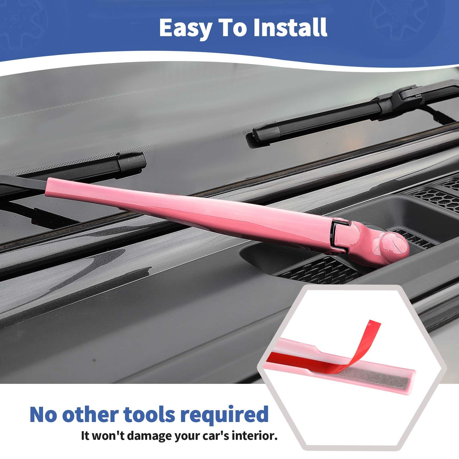 Jeep JL Windshield Wiper Arm Cover Trim Cowls - Compatible with Jeep Wrangler JL & Gladiator JT 2018-2023 - Pink Exterior Accessories (2-Pack) - Durable Protection & Stylish Upgrade for Off-Road Adventures