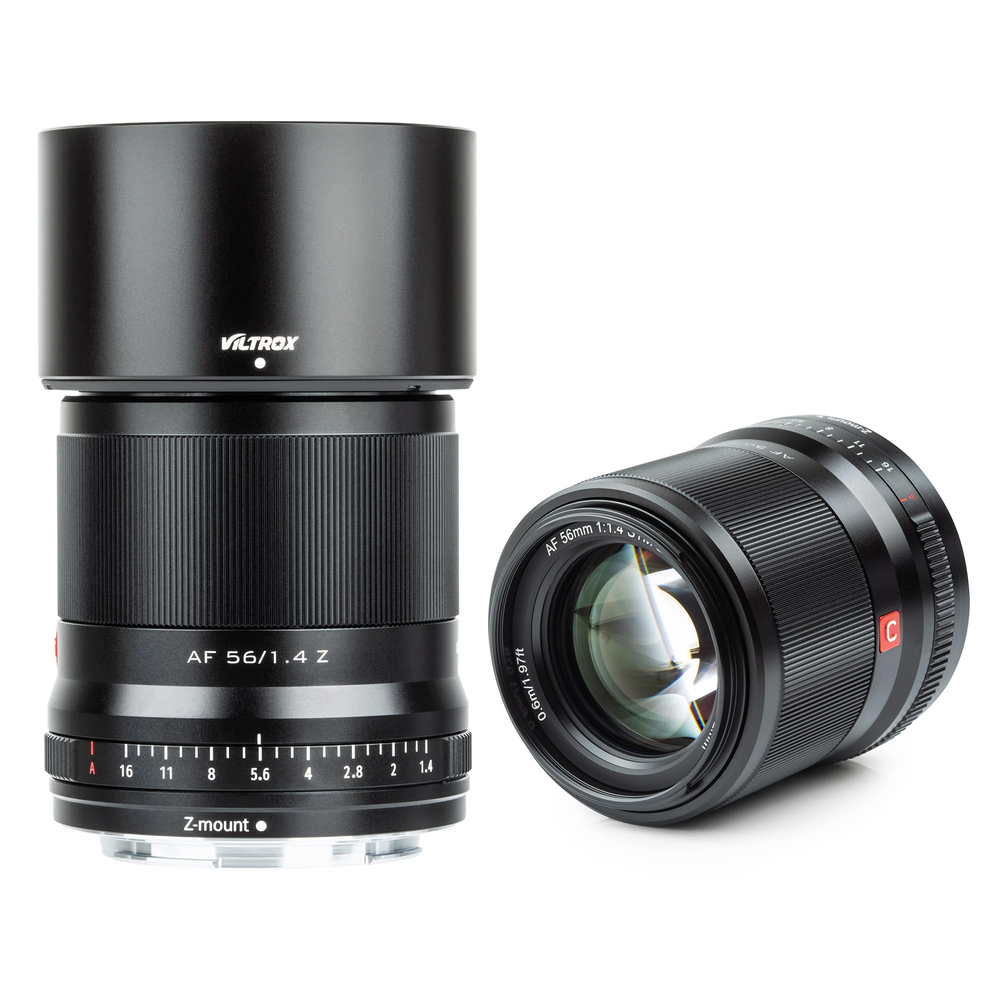 VILTROX 56mm f/1.4 APS-C Prime Lens for Nikon Z Mount Cameras (ZFC, Z6, Z7 II) - Fast Auto Focus, Compact Portrait & Street Photography Lens - Black