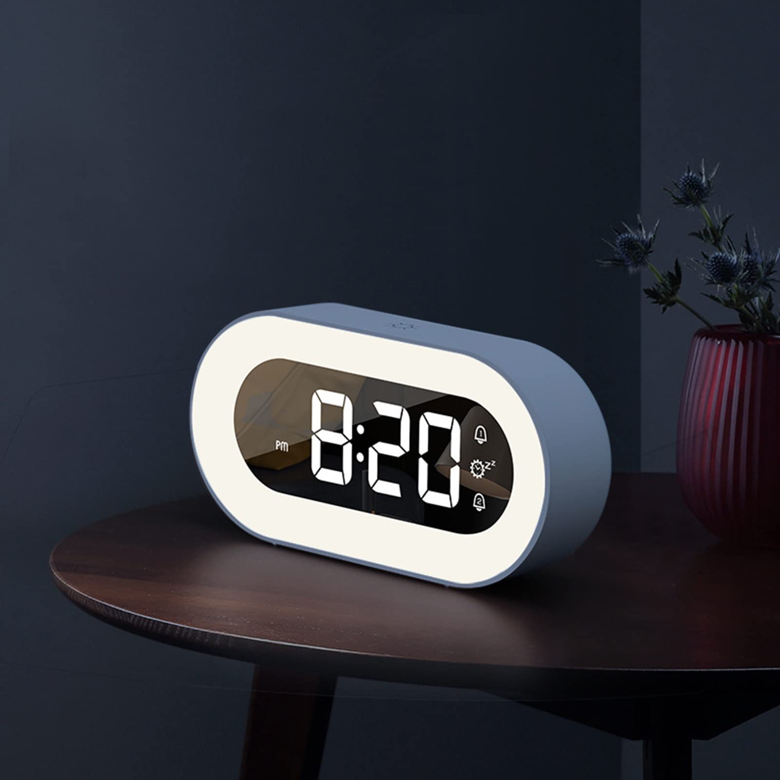 Portable Travel Alarm Clock - Silent Digital Electronic Clock for Bedroom, Dormitory, Office | White | Perfect for Home, Travel & Nightstand Use