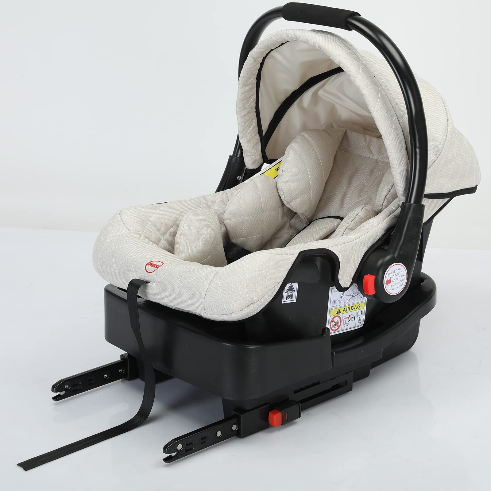 3 in 1 Convertible Baby Stroller Travel System - Reversible Luxury Infant Pushchair with Foldable Design & Car Seat Base | Portable Pram for Newborns to Toddlers | Perfect for City Walks, Shopping & Family Outings (UDV9-WHITE)