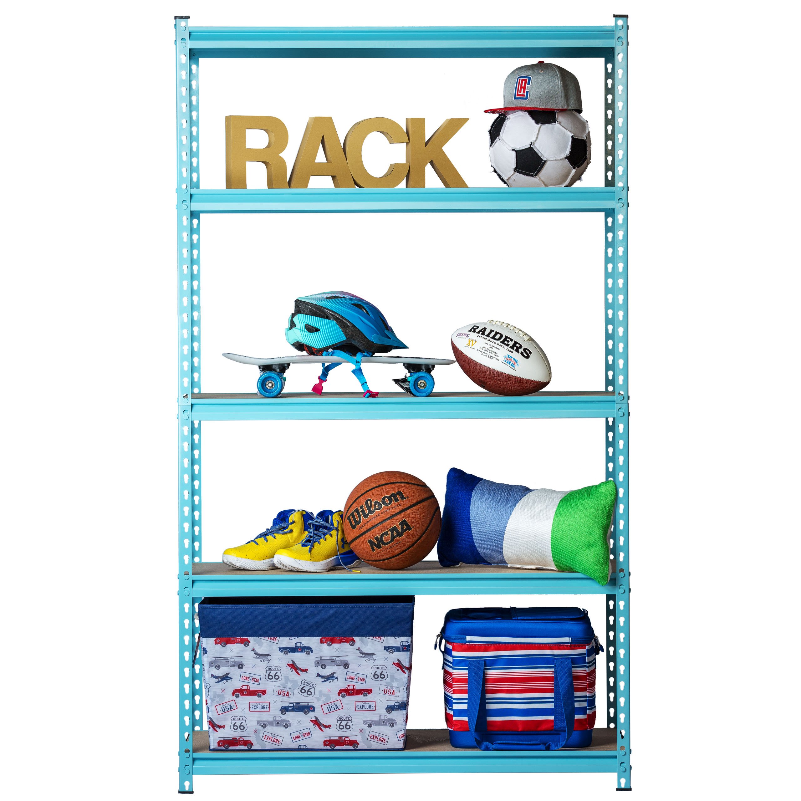 5-Tier Heavy Duty Steel Storage Rack - Boltless Adjustable Shelving Unit (42