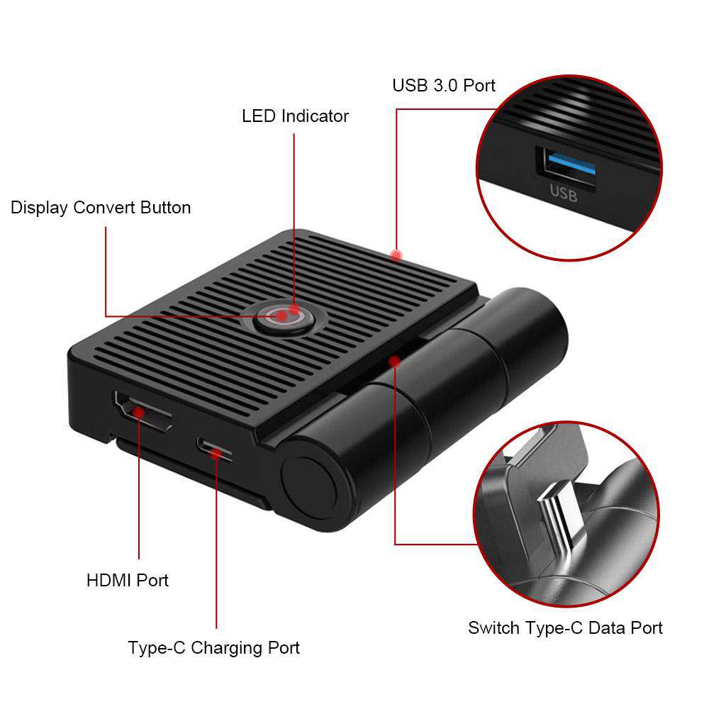 NexiGo 4K HDMI & Fast Charging Dock for Nintendo Switch - Portable Gaming Station for TV Mode, Home & Travel Use