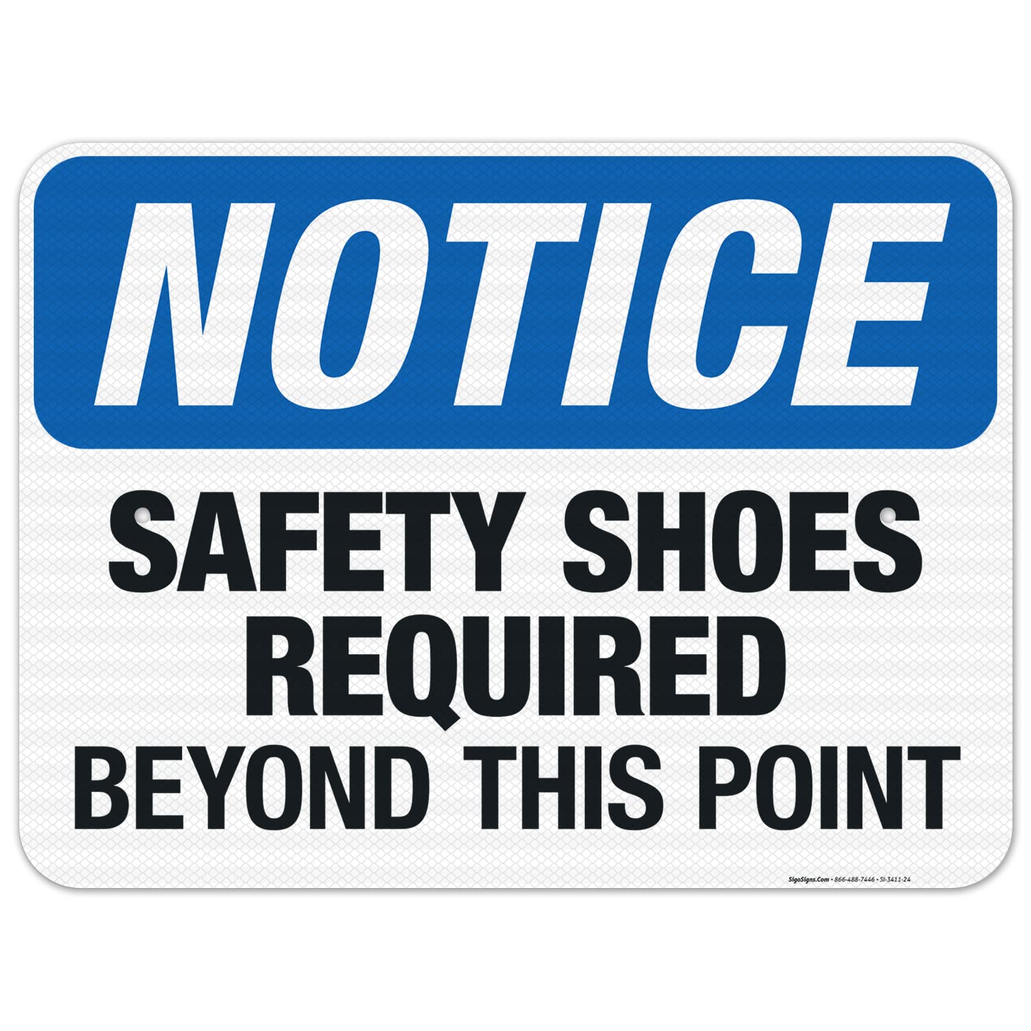 OSHA Compliant Safety Shoes Required Beyond This Point Sign - 18x24 Inches, 3M EGP Reflective .080 Aluminum - Fade Resistant for Indoor & Outdoor Use - Made in USA - Perfect for Construction Sites, Warehouses & Industrial Areas