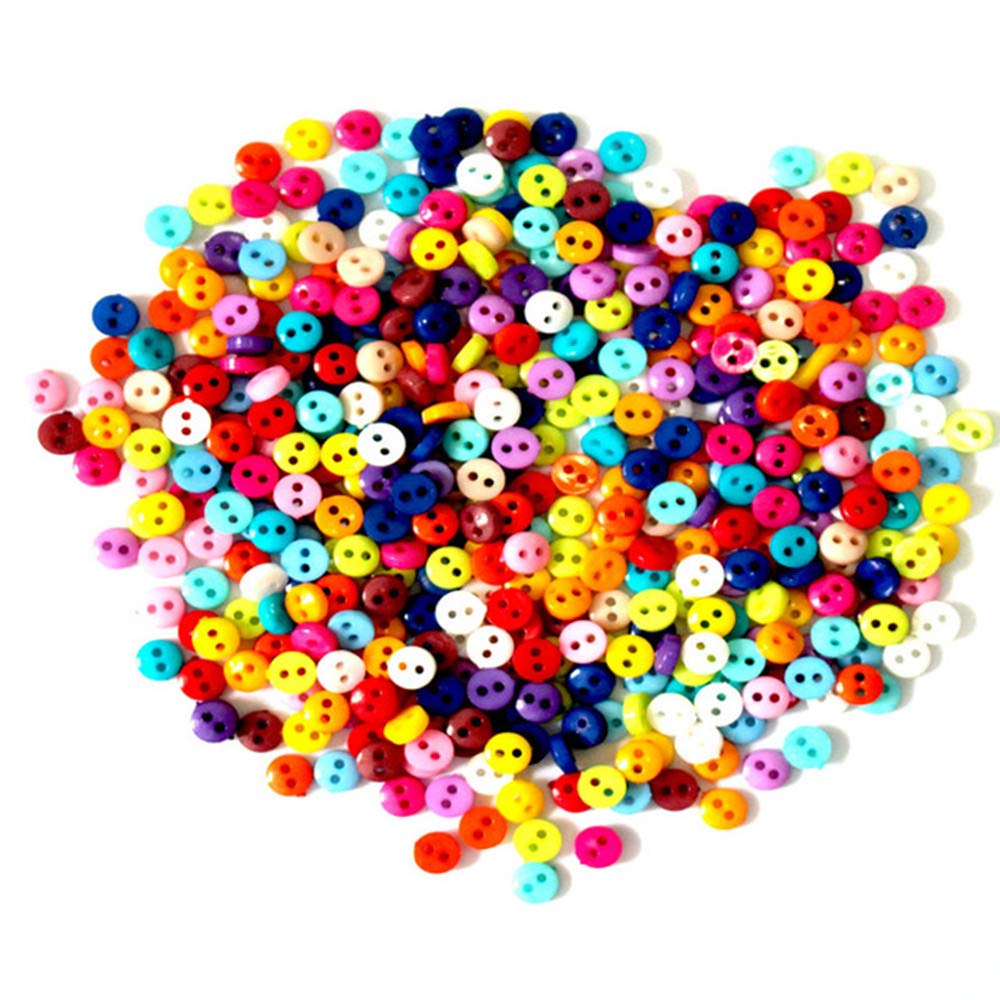 500pcs 6mm Tiny Resin Buttons for Doll Clothes Sewing - Mini Craft Buttons for DIY Doll Clothing, Baby Garments & Handmade Accessories - Perfect for Sewing, Scrapbooking & Craft Projects