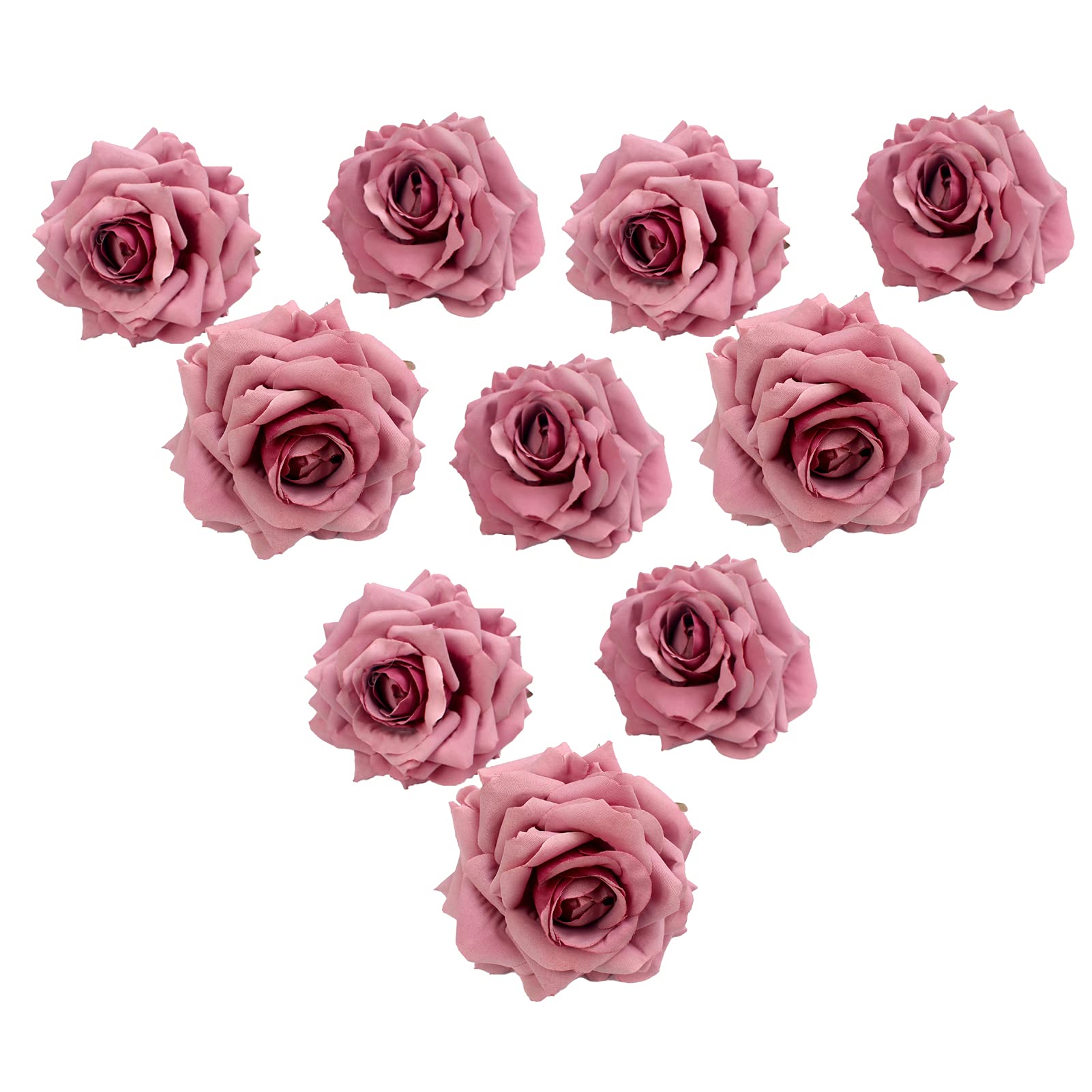 10Pcs Artificial Rose Flower Heads - Realistic Fake Roses for Home Decor, Photography Props, DIY Crafts, and Wedding Centerpieces - Anti-Aging Polyester Material - Perfect for Table Settings, Party Decorations, and Floral Arrangements