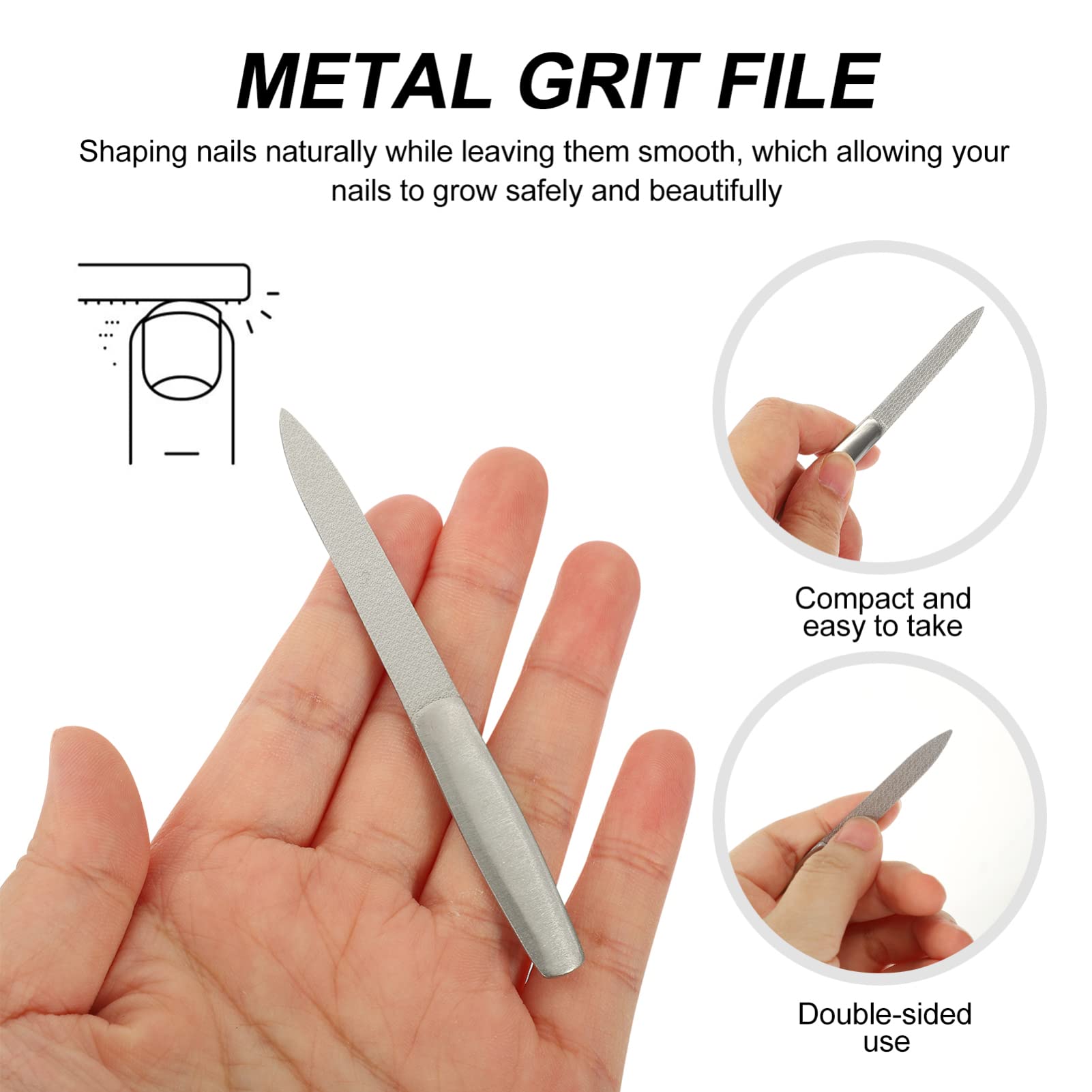 6pcs Metal Nail Files - Professional Manicure Tools for Home & Salon Use