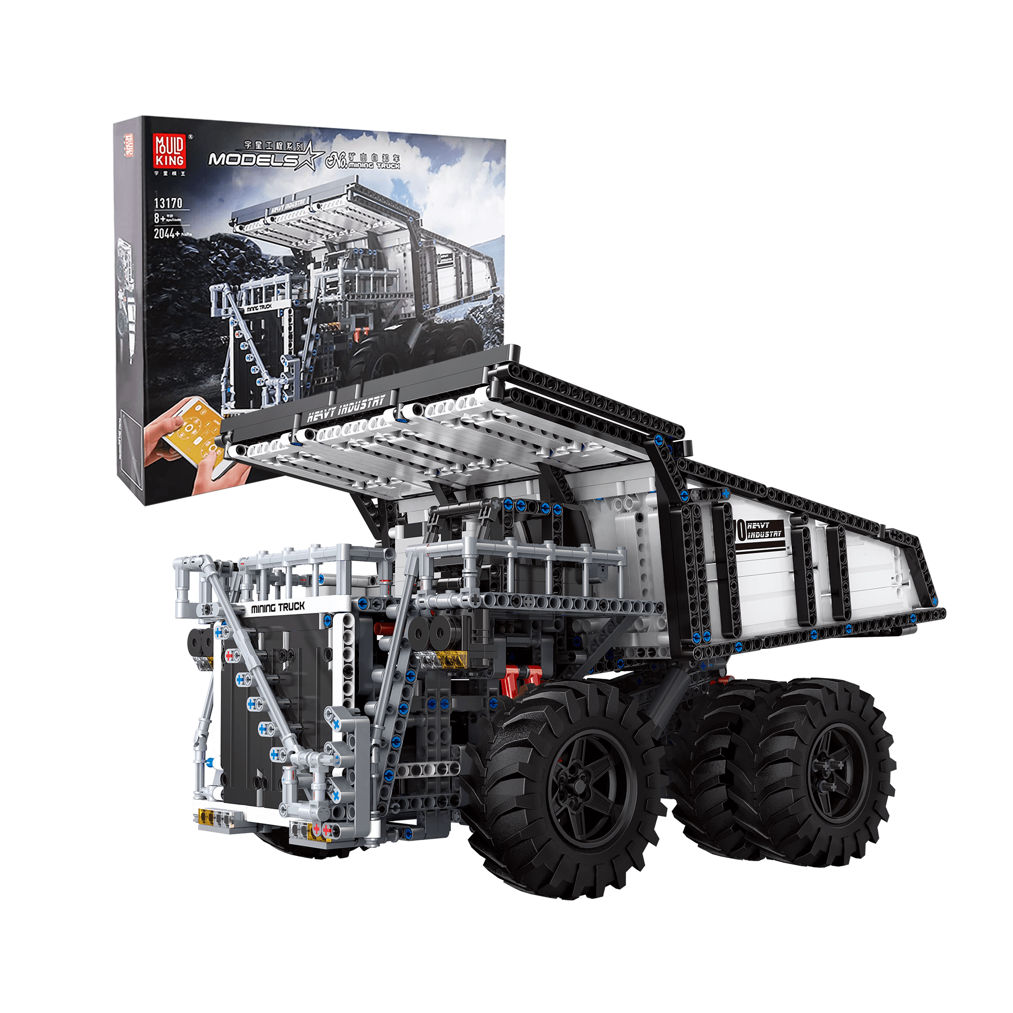 MOULD KING 13170 RC Mining Dump Truck Building Set - 2,044 PCS STEM Toy for Adults & Kids, Remote Control Construction Vehicle Model Kit for Engineering Enthusiasts | Perfect for Birthday Gifts, Collectors & DIY Projects