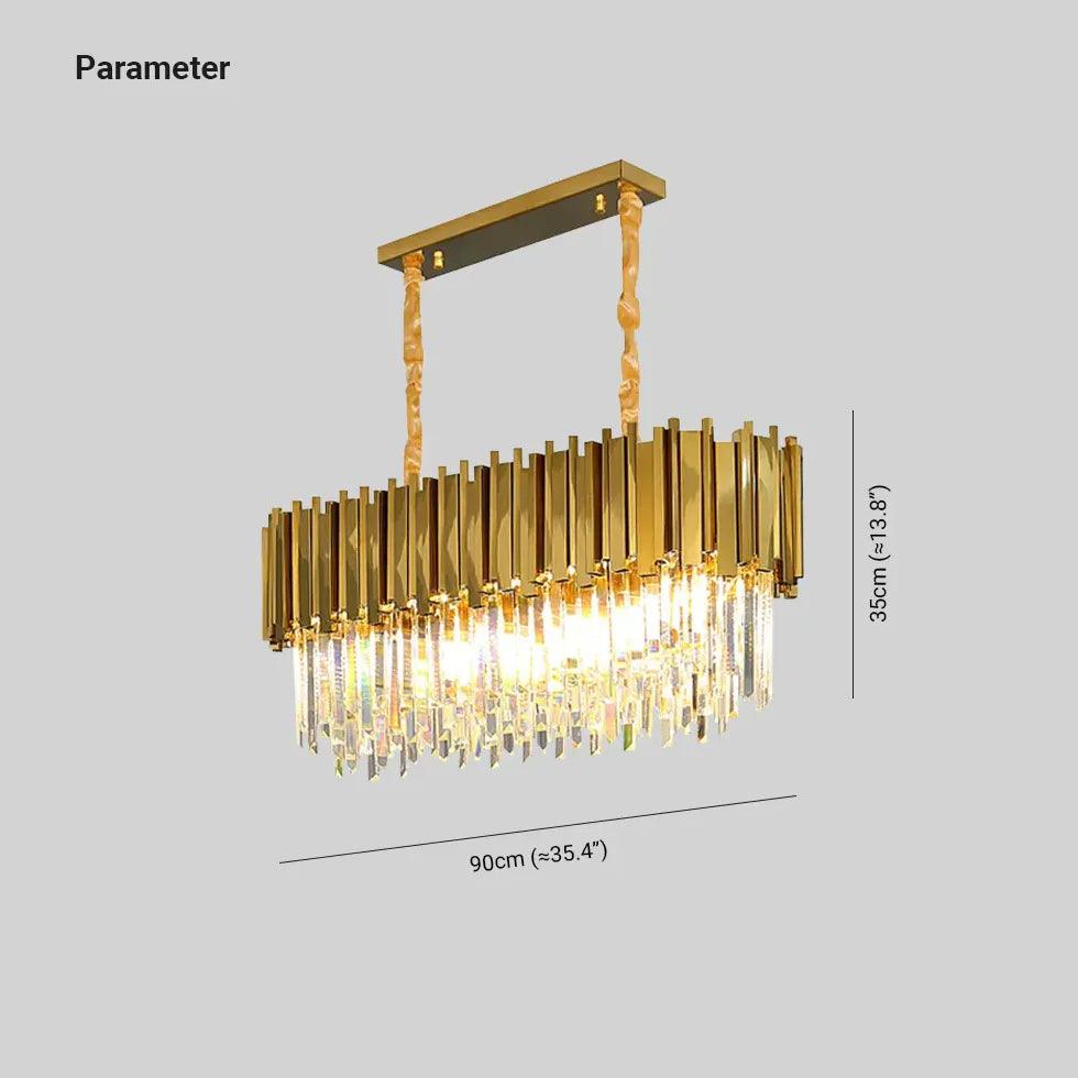 Modern Gold Trapezoid Pendant Light - Elegant Dining Room Chandelier for Kitchen Island, Breakfast Nook & Restaurant Lighting