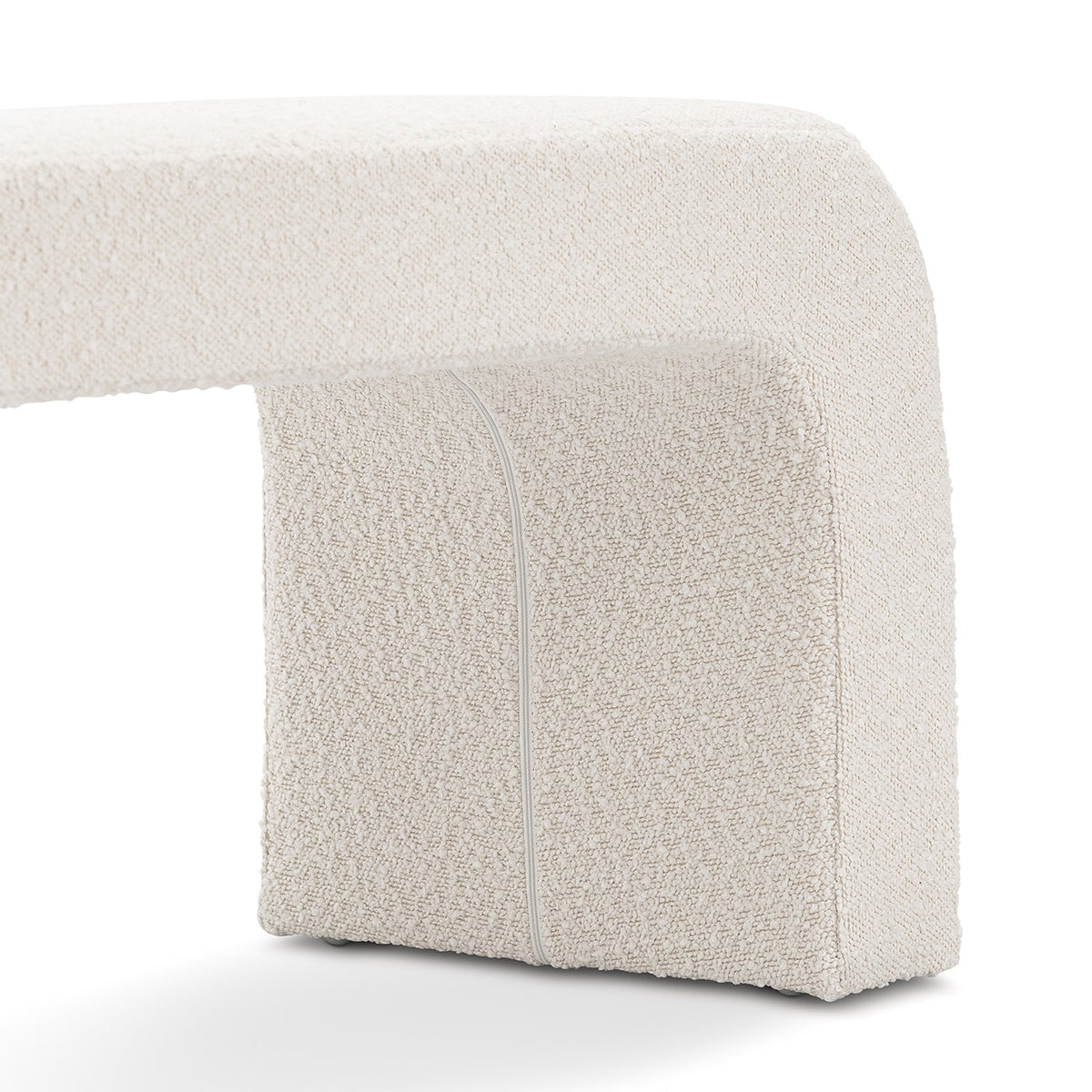 Camille Boucle Arch Bench - Modern Upholstered Accent Bench with Curved Design for Living Room, Bedroom, or Entryway