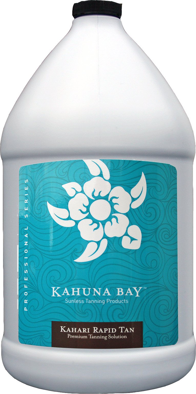 Kahuna Bay Kahari Rapid Tan Fast Development Professional Sunless Spray Tanning Solution 128 oz - Dark Bronzing Lotion for Spray Tan Booth & At-Home Use