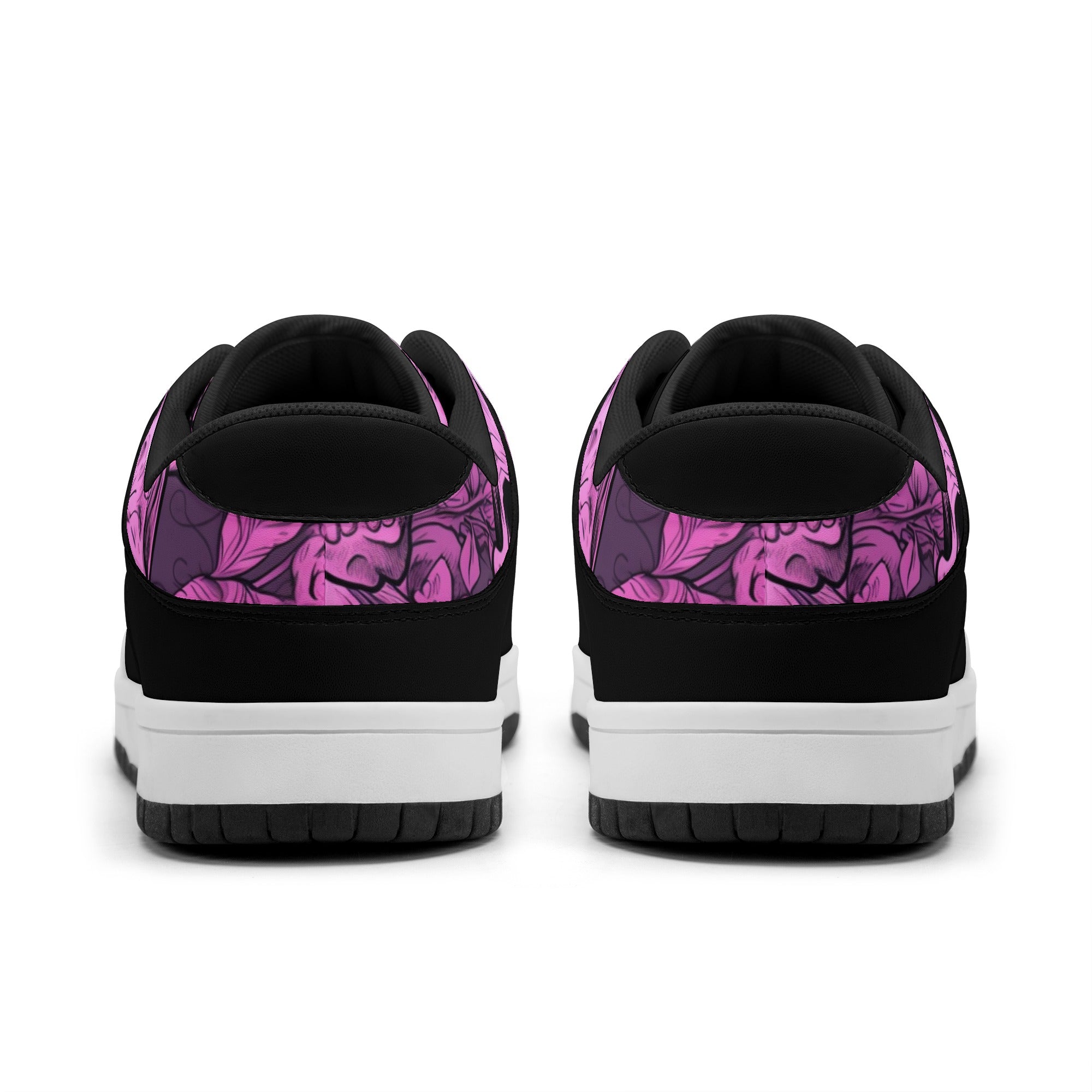 Pink Skull Dunk Low Top Leather Sneakers for Women - Stylish & Comfortable Skate Shoes for Casual Wear, Street Fashion & Sneaker Collectors