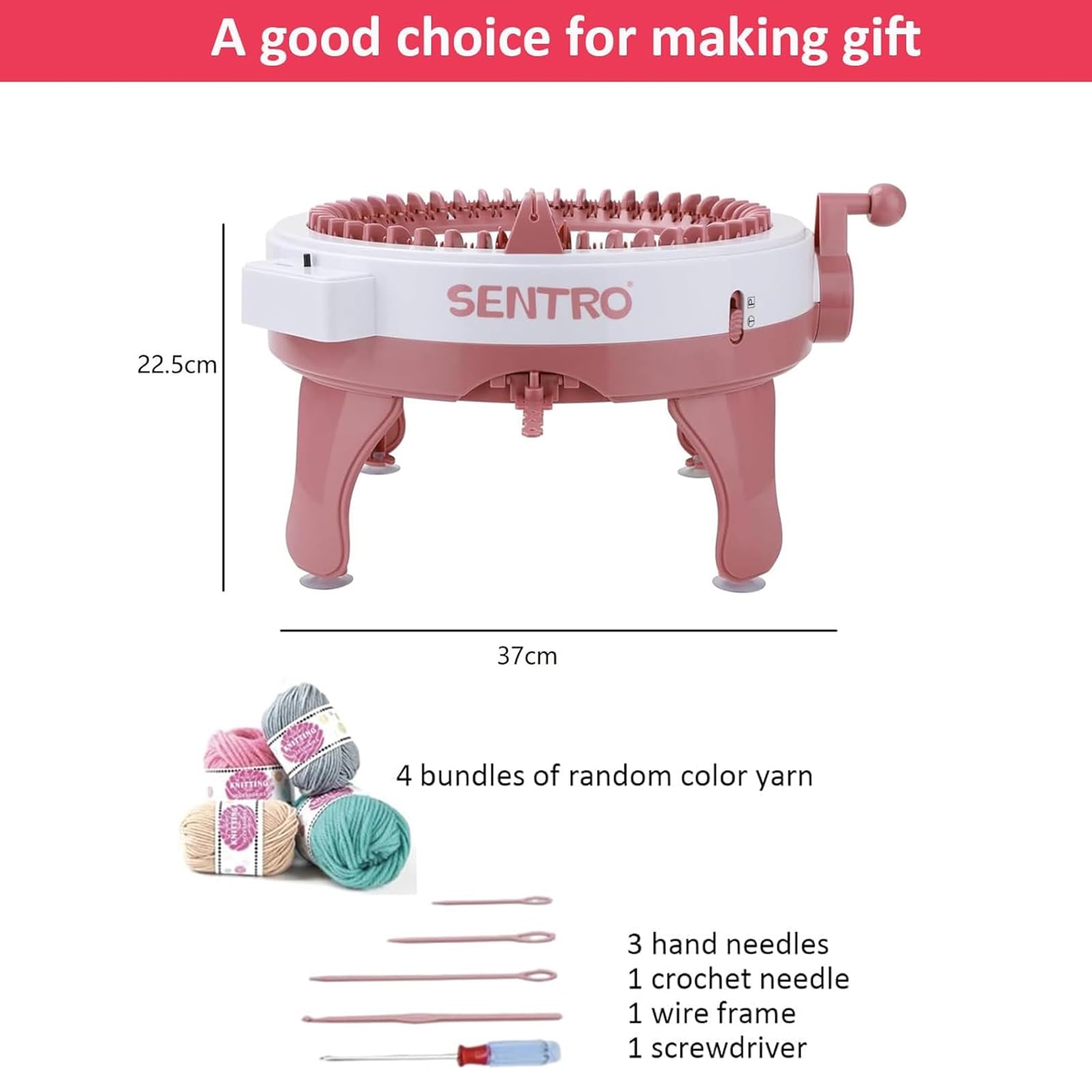 48 Needle DIY Hand Knitting Machine - Rotating Loom Board for Adults & Kids | Easy Yarn Weaving Tool for Scarves, Hats & Blankets | Shoze Knitting Craft Kit
