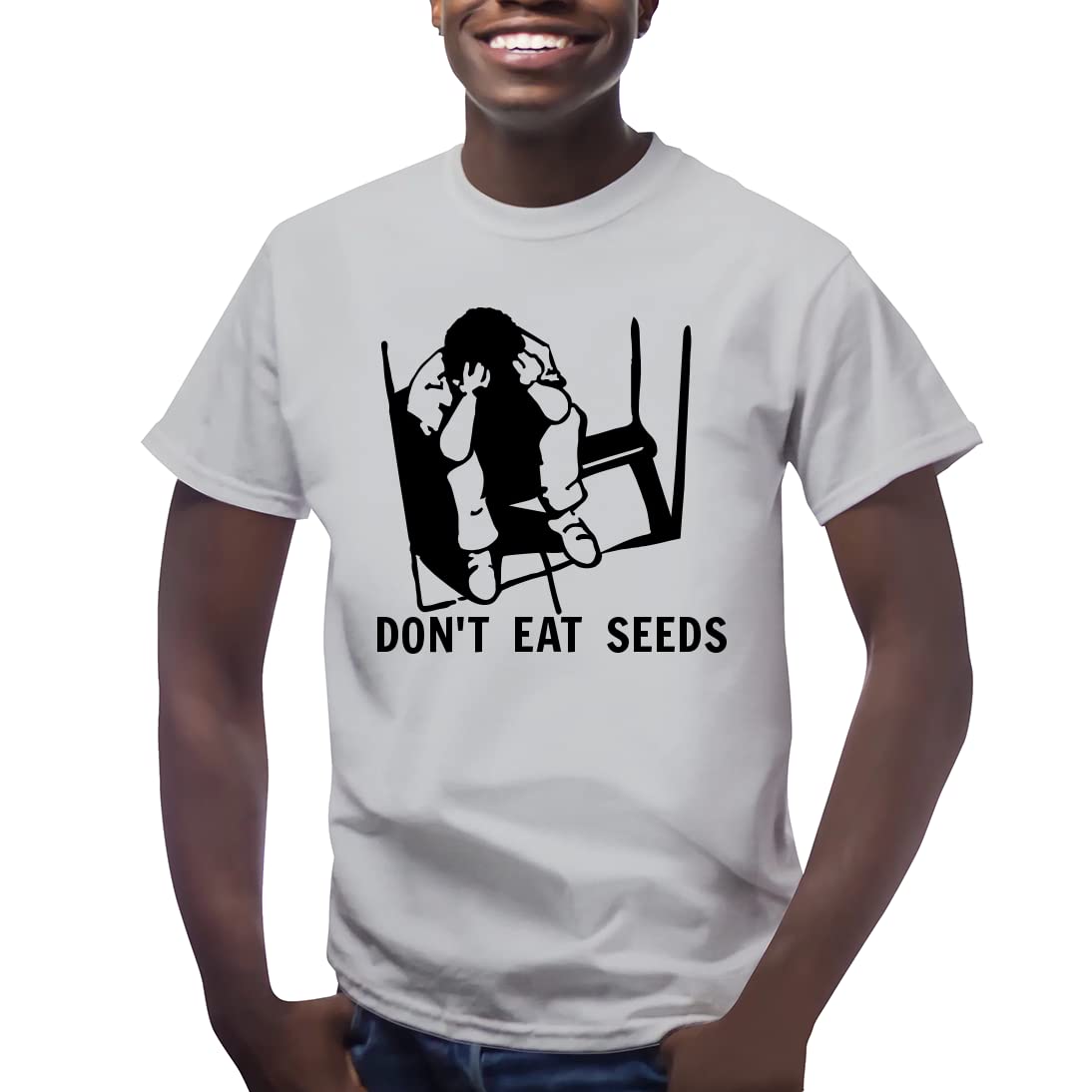 Anime Men's Short Sleeve T-Shirt - Don't Eat Seeds Graphic Tee for Casual Wear & Cosplay