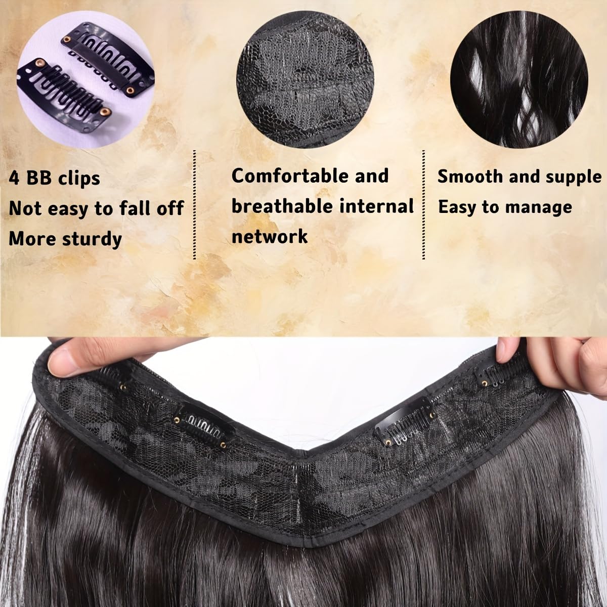 CHANDERKASH Full Head Curly Wavy Synthetic Clip-In Hair Extensions for Women - 60x25cm Dark Brown | Perfect for Weddings, Parties & Daily Styling | Heat Resistant Fiber Hairpieces