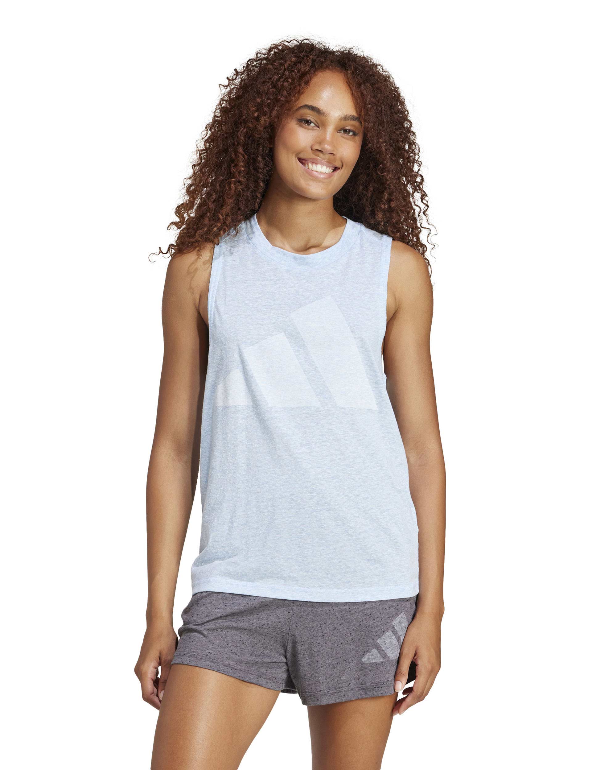 Essentials Winners Tank Top - Glow Blue/White | Comfortable & Stylish Workout Top for Gym, Running & Yoga