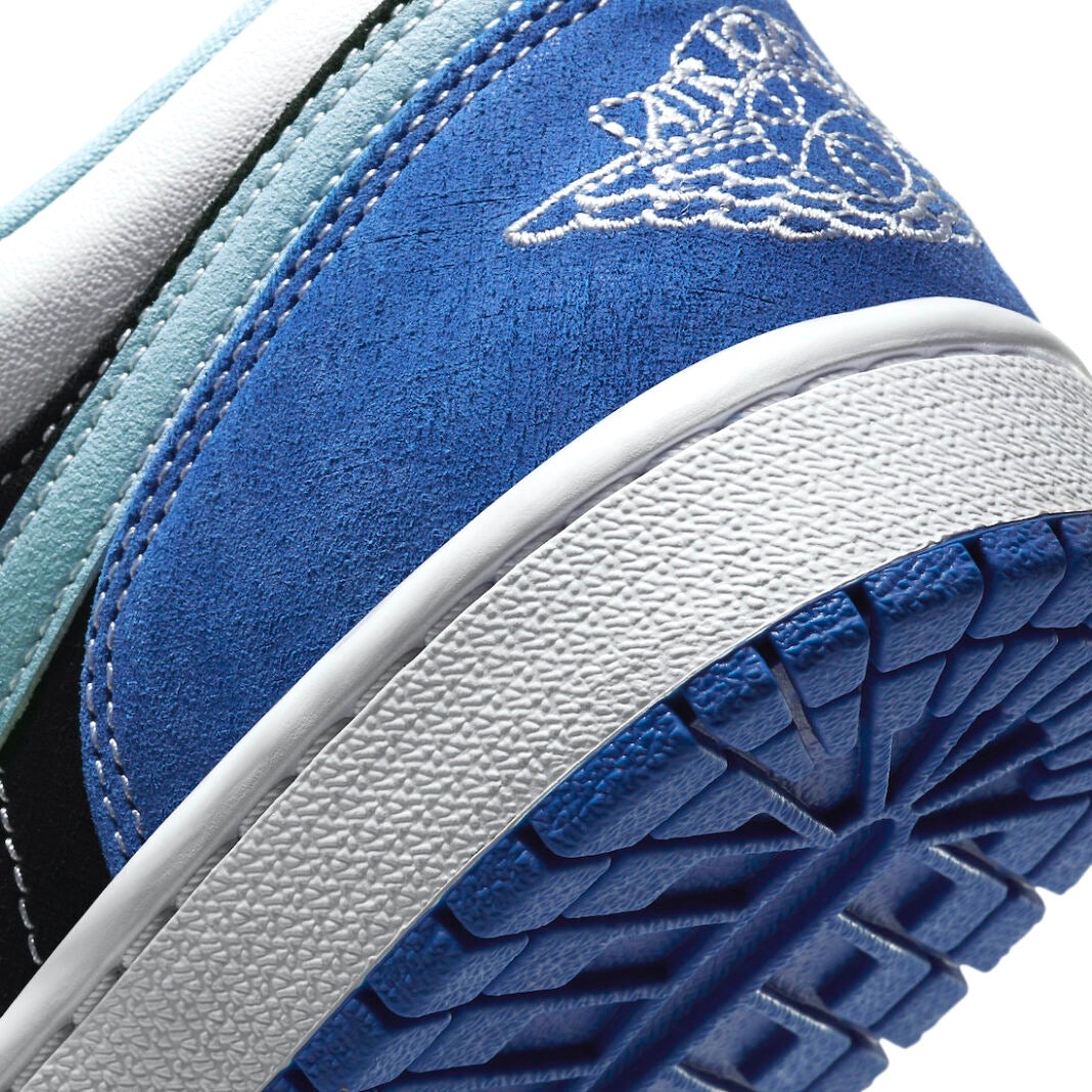Air Jordan 1 Low Sneakers - Racer Blue, Black, Light Blue & White Colorway - Men's Basketball Shoes for Casual Wear & Street Style
