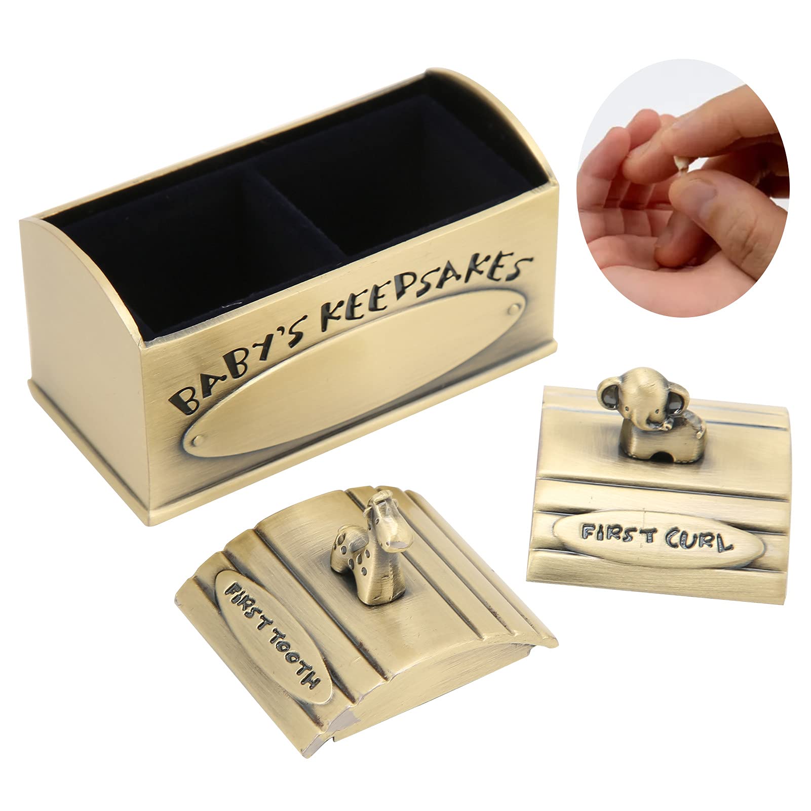 European Style Tooth Fairy Tooth Holder for Kids - Zinc Alloy Baby Keepsake Box for Lost Teeth (Bronze) | Perfect for First Tooth Celebration & Childhood Memory Preservation