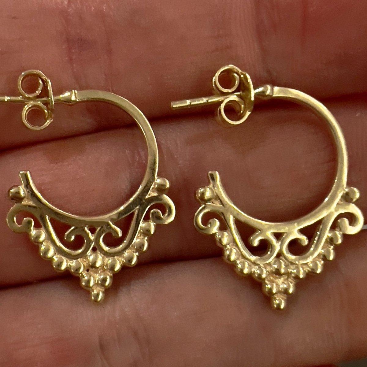 Premium Liberty Gold Boho Hoop Earrings for Women - Trendy Vintage Style Jewelry - Perfect for Parties, Weddings & Everyday Wear
