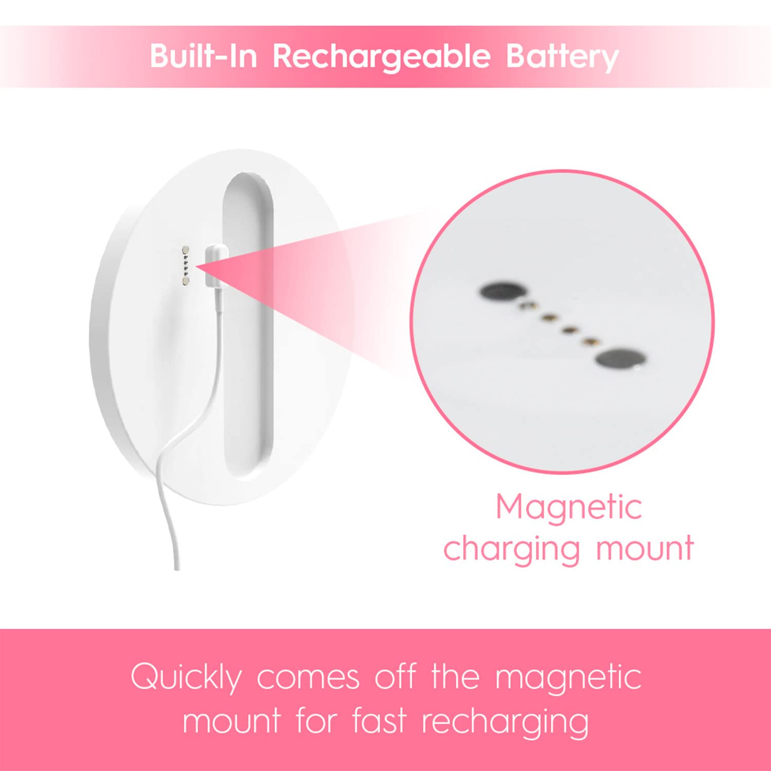 RIKI LOVES RIKI GLAMCOR Fogless Shower Mirror with LED Lights - Heated Anti-Fog Glass, Magnetic Mount, Rechargeable Battery - Perfect for Shaving & Skincare in Bathroom