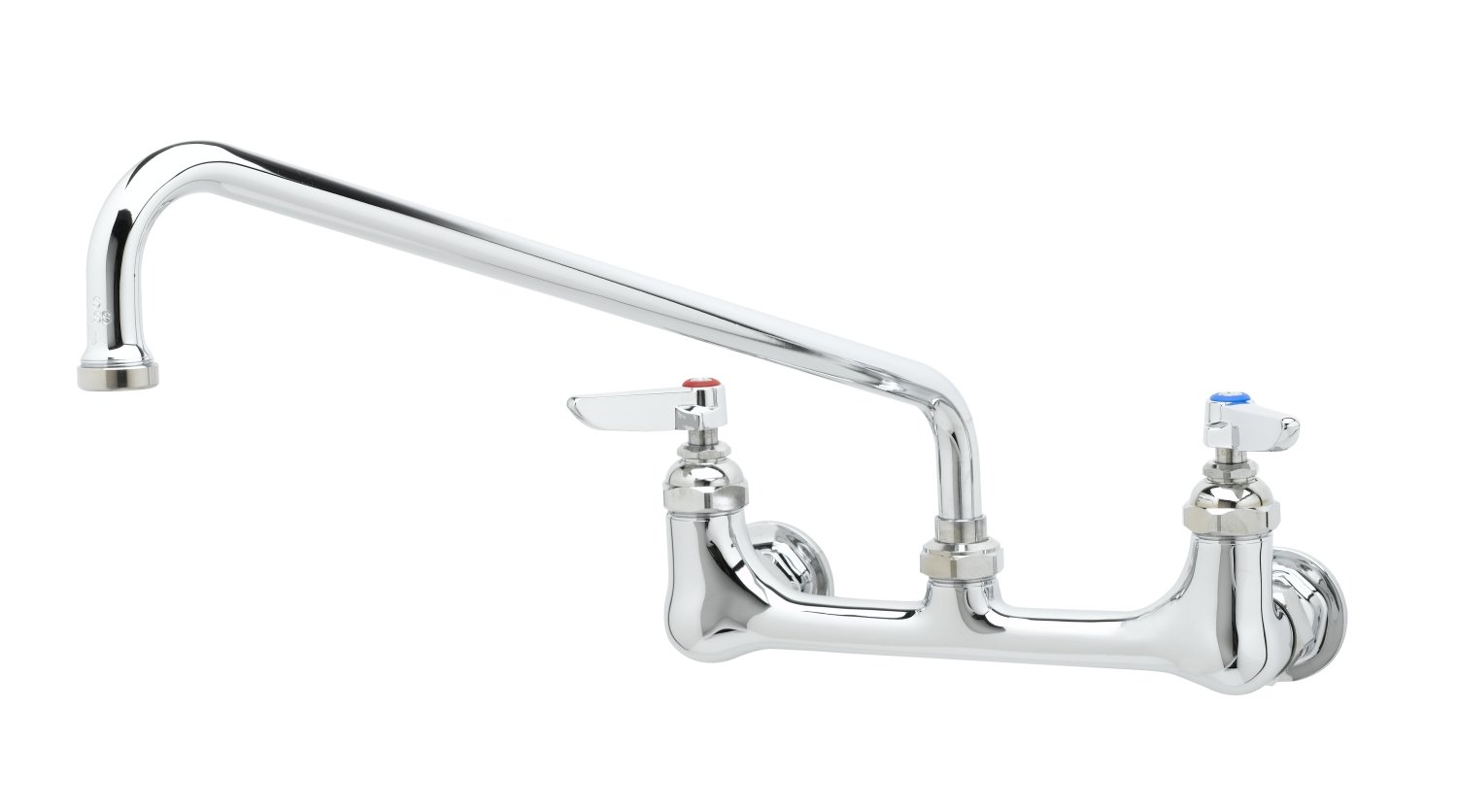 T&S Brass B-2299 Wall Mount Double Pantry Faucet - 8-Inch Centers, 14-Inch Swing Nozzle, 1/2-Inch NPT Female Inlets - Perfect for Commercial Kitchens & Restaurants