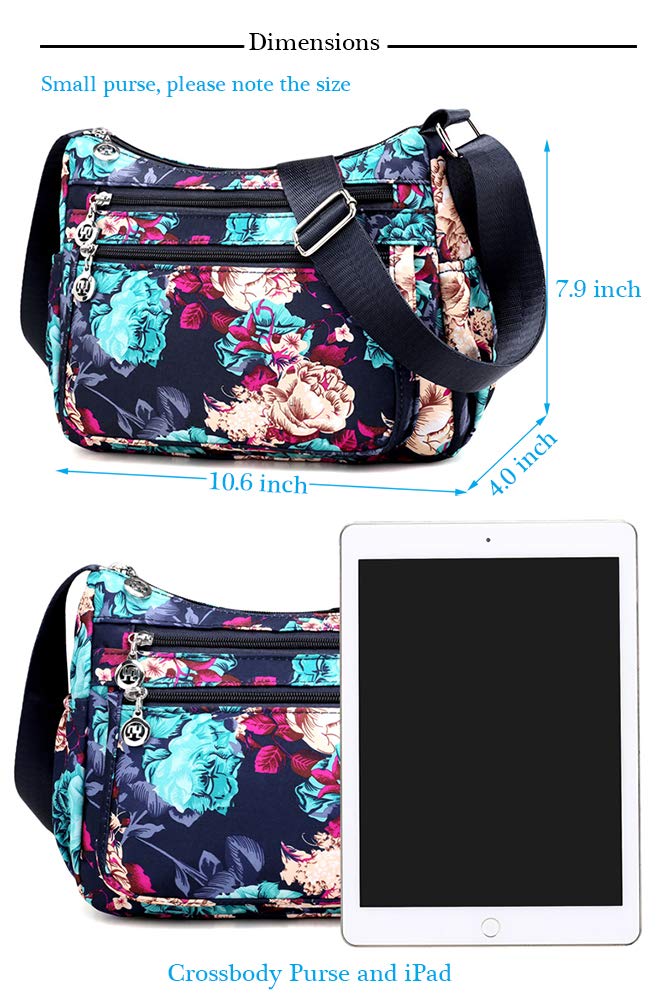 Women's Nylon Crossbody Purse - Water Resistant Travel Shoulder Bag with Multiple Pockets | Perfect for Everyday Use, Commuting & Vacation Essentials
