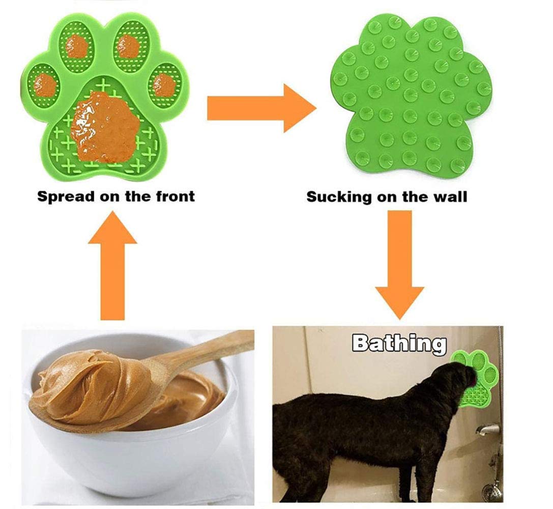 Dog Licking Mat for Anxiety Relief - Peanut Butter Slow Feeder Bowl with Strong Suction for Bathing, Grooming & Training | Stress Relief & Mental Stimulation for Dogs | Perfect for Bath Time, Vet Visits & Mealtime (Green)