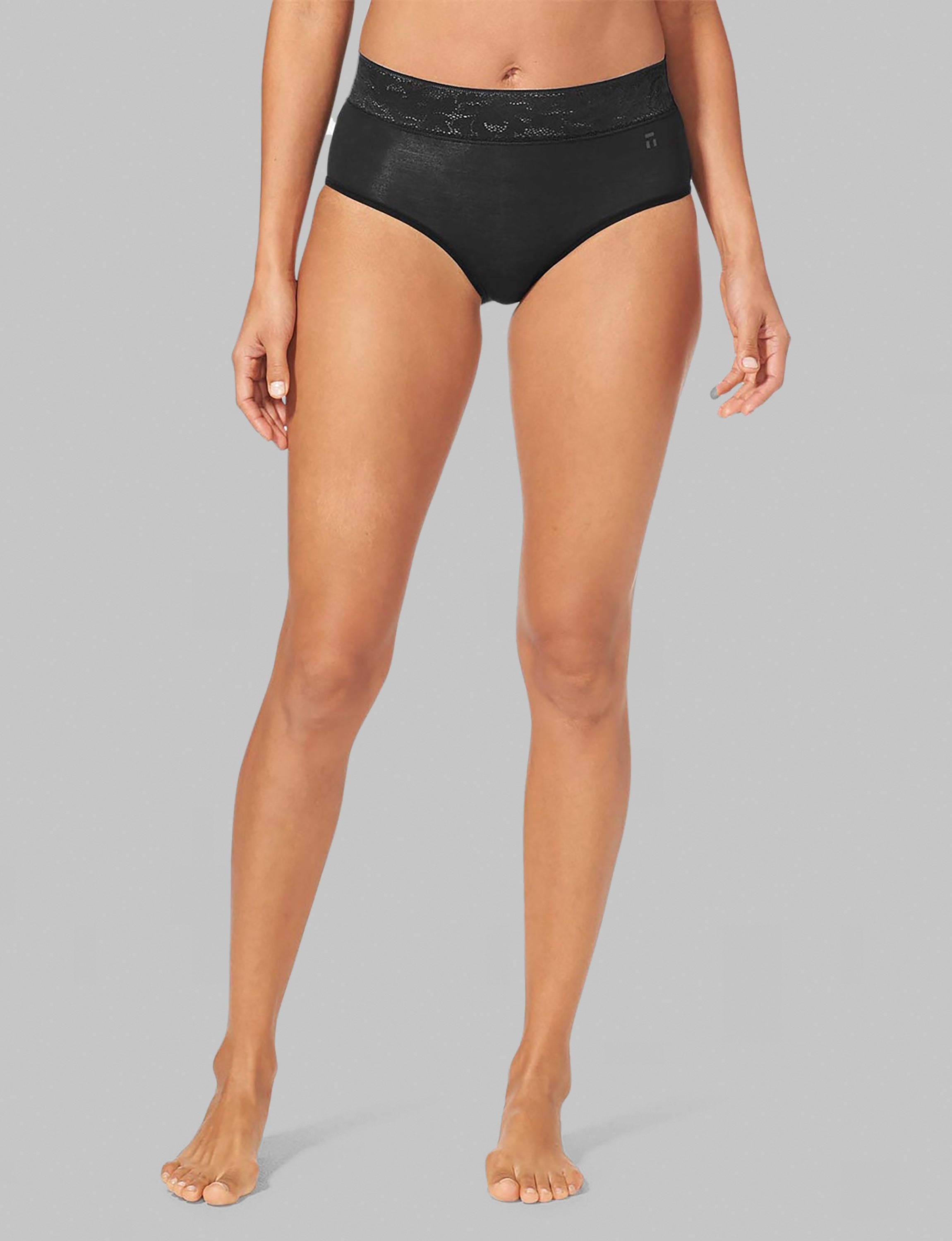 Women's High Rise Lace Waist Second Skin Briefs - Seamless Comfort Underwear for Everyday Wear & Special Occasions